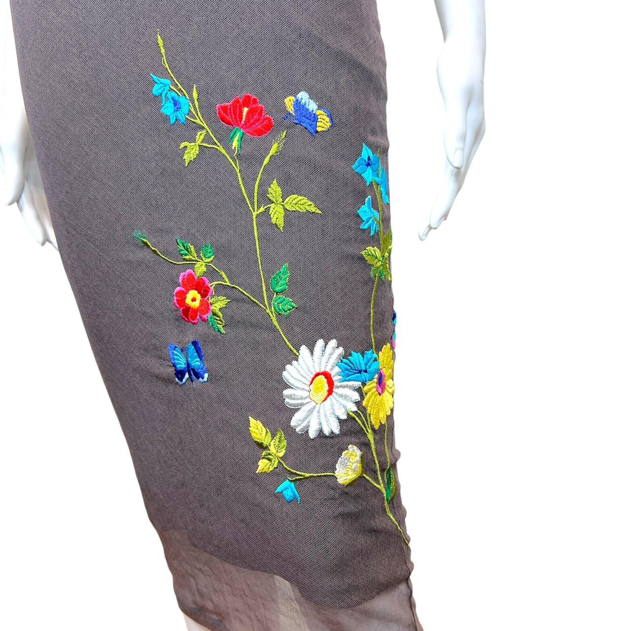 Dolce & Gabbana Purple Floral Embroidered Mesh Slip Dress - Outfit Repeater