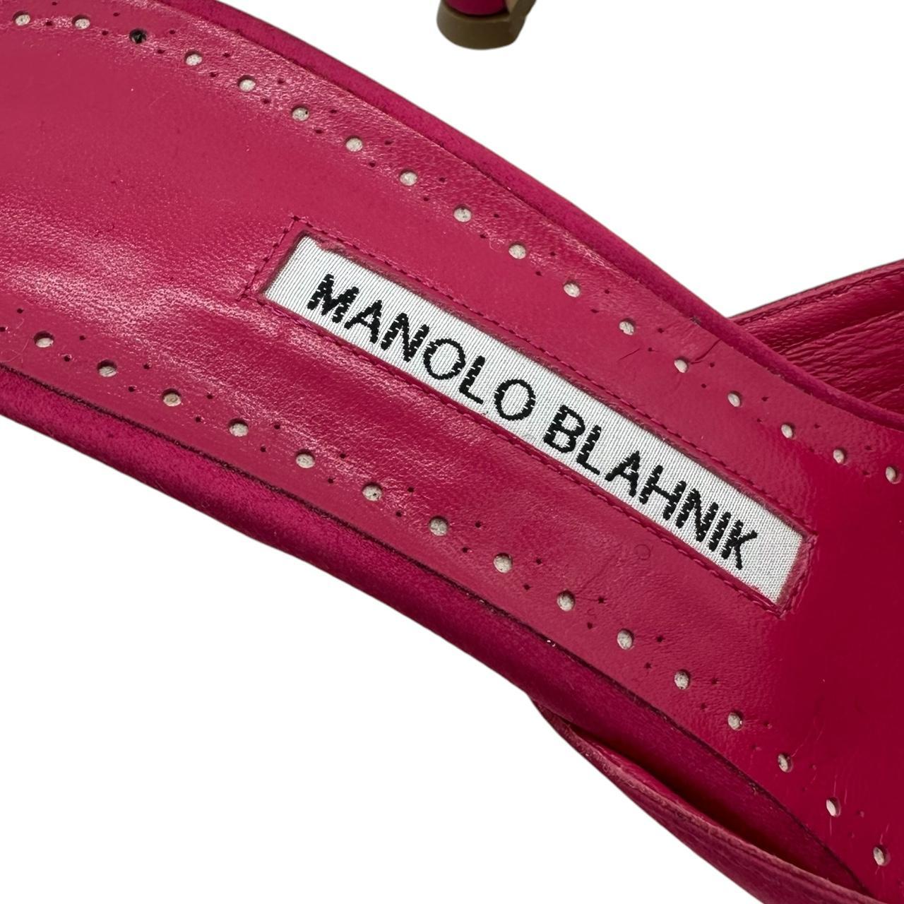 Manolo Blahnik Pink Silk Embellished Kitten Heels - Outfit Repeater