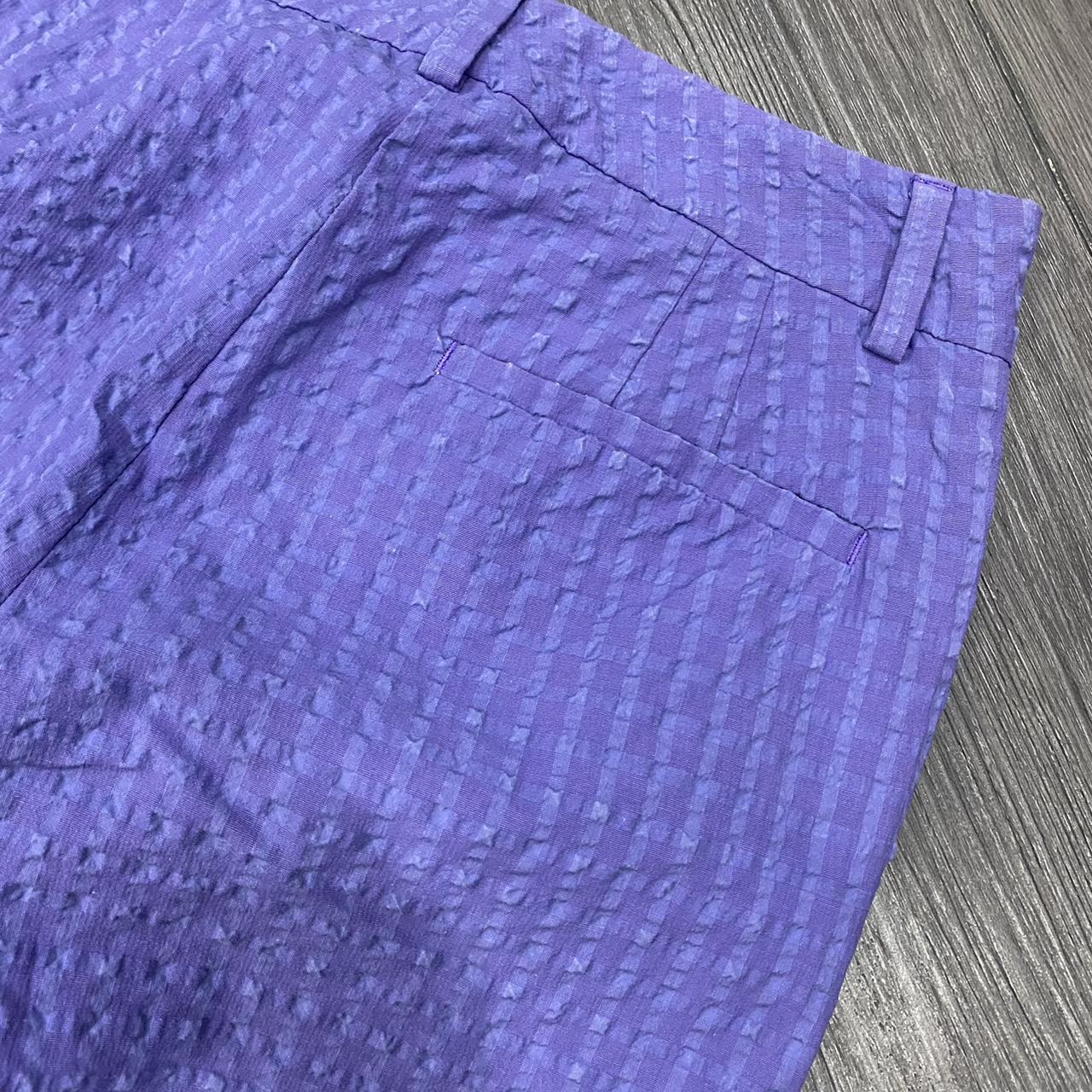 Roberto Cavalli Class Purple Textured Straight Leg Pants Trousers - Outfit Repeater