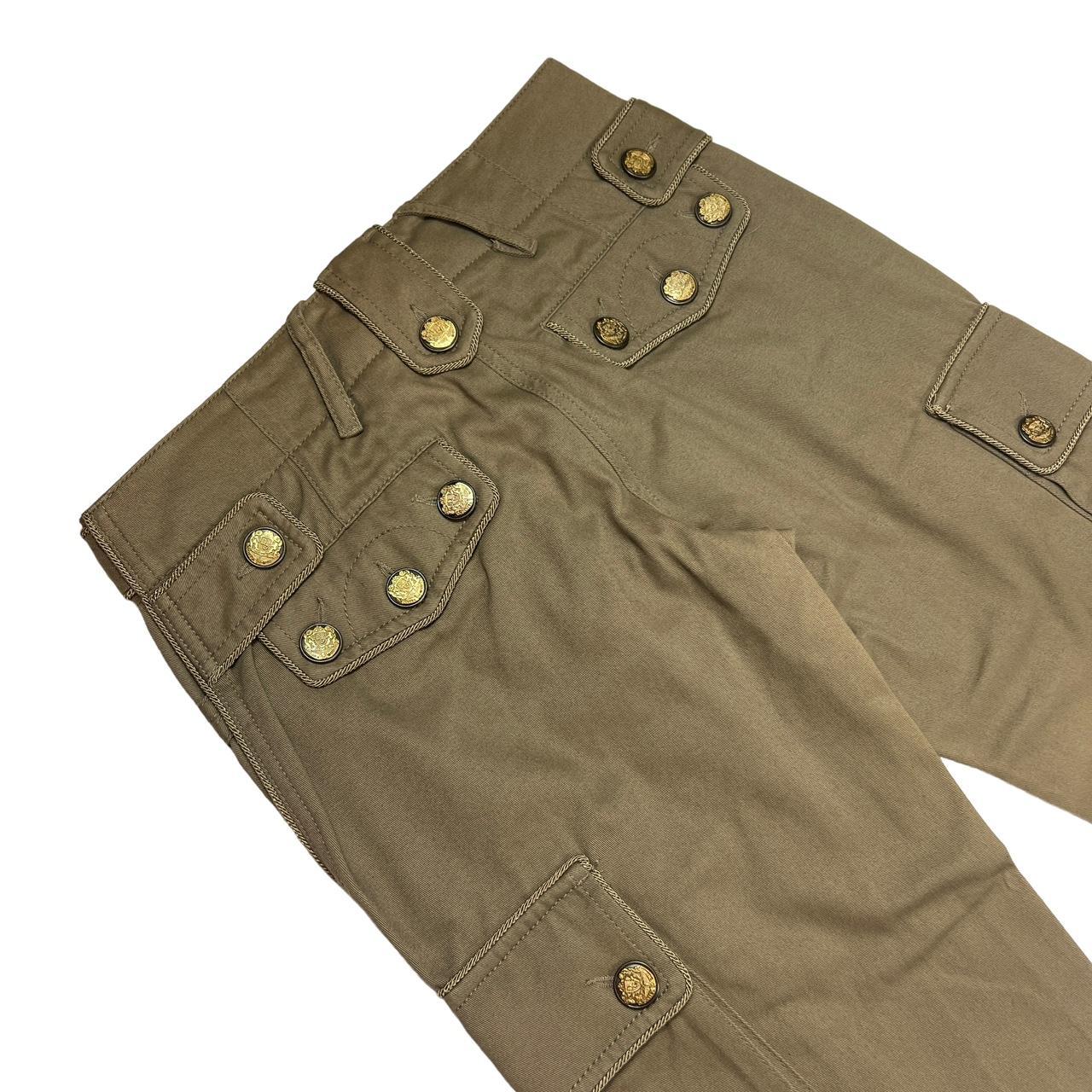 Dolce & Gabbana Khaki Low Rise Cargo Pants with Gold Buttons - Outfit Repeater