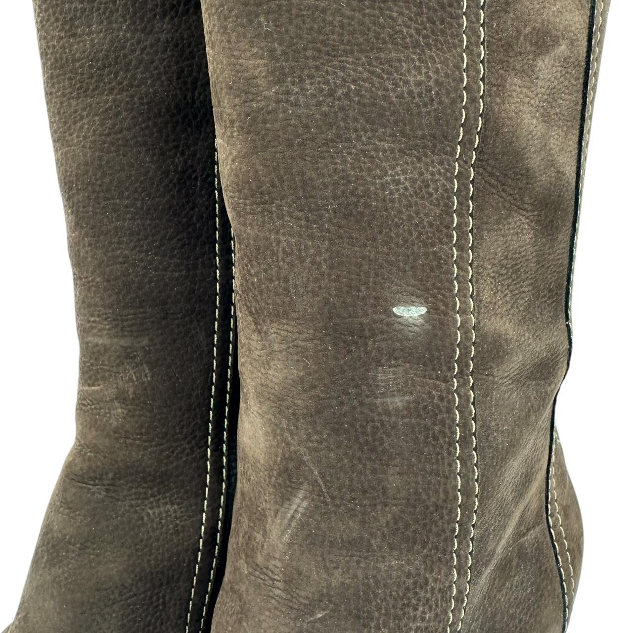 Louis Vuitton Brown Suede Knee High Heeled Boots