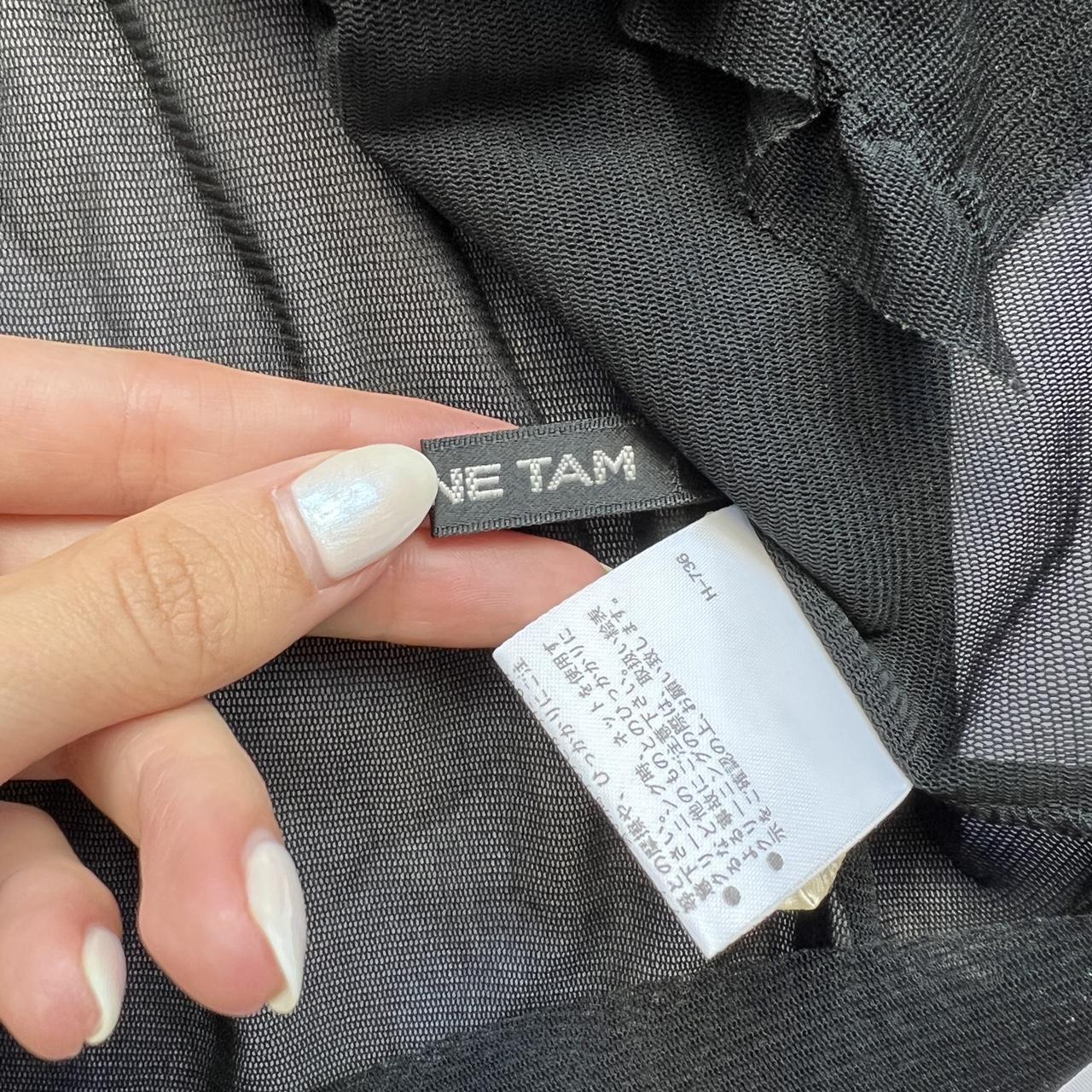 VIVIENNE TAM Black Sheer Mesh Cardigan Style Top Blouse with Ruffle Trim - Outfit Repeater