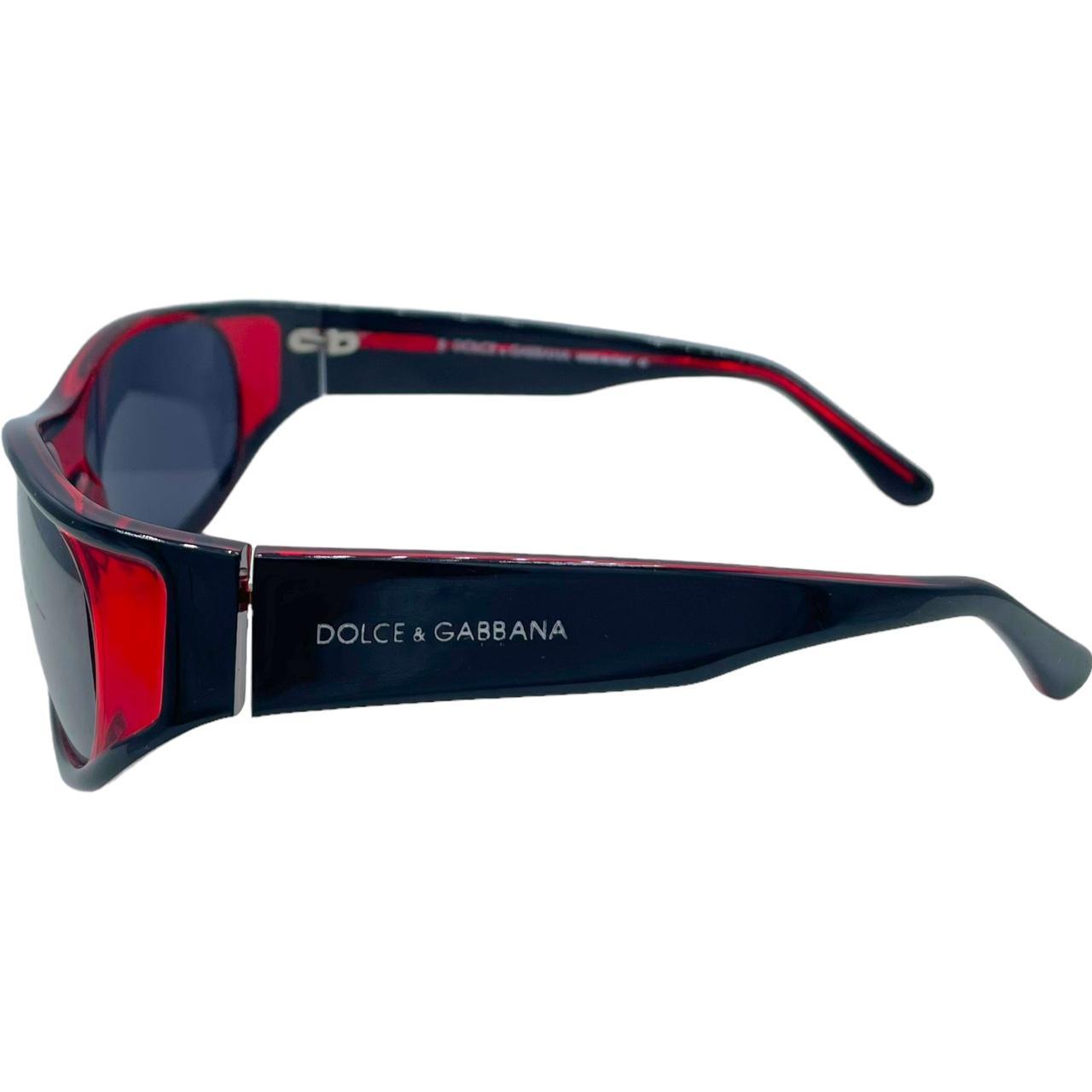 Dolce & Gabbana Red Black Shield Sunglasses