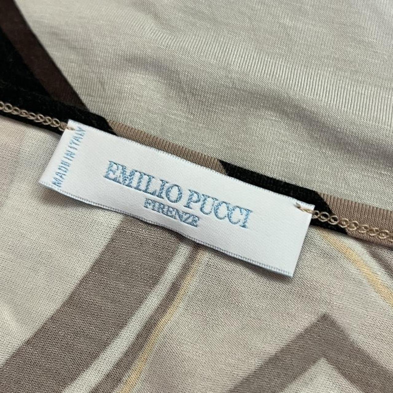 Emilio Pucci Firenze Brown and Orange Multicolored Patterned Long Sleeve Top - Outfit Repeater