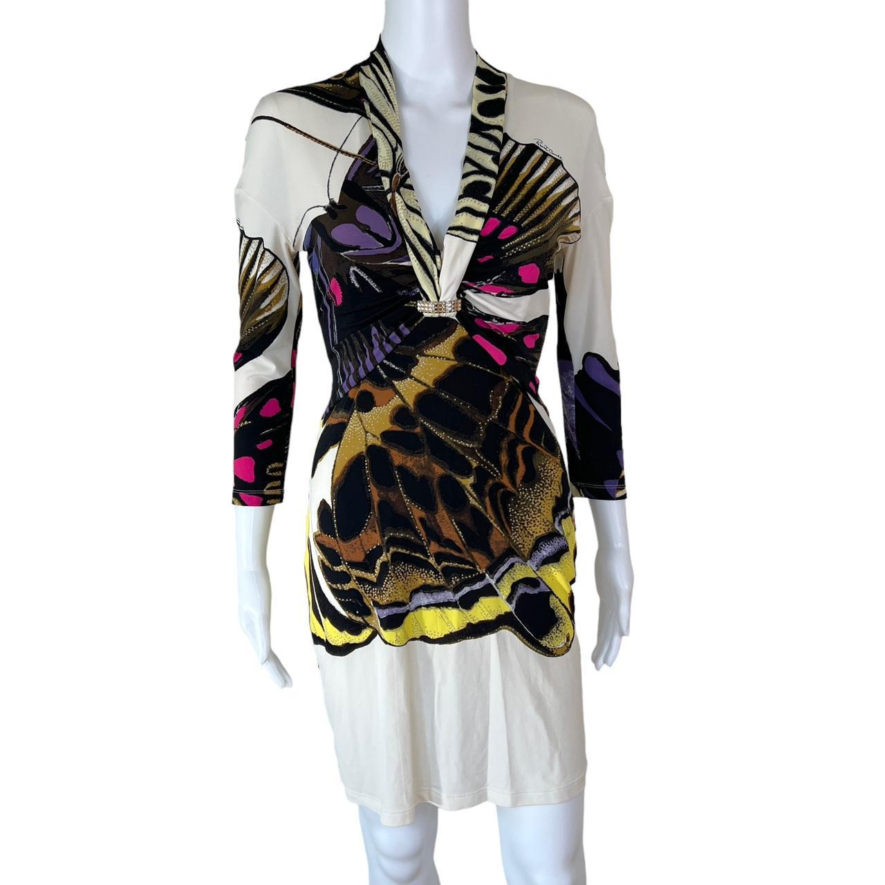 Roberto Cavalli Butterfly Printed Midi Dress