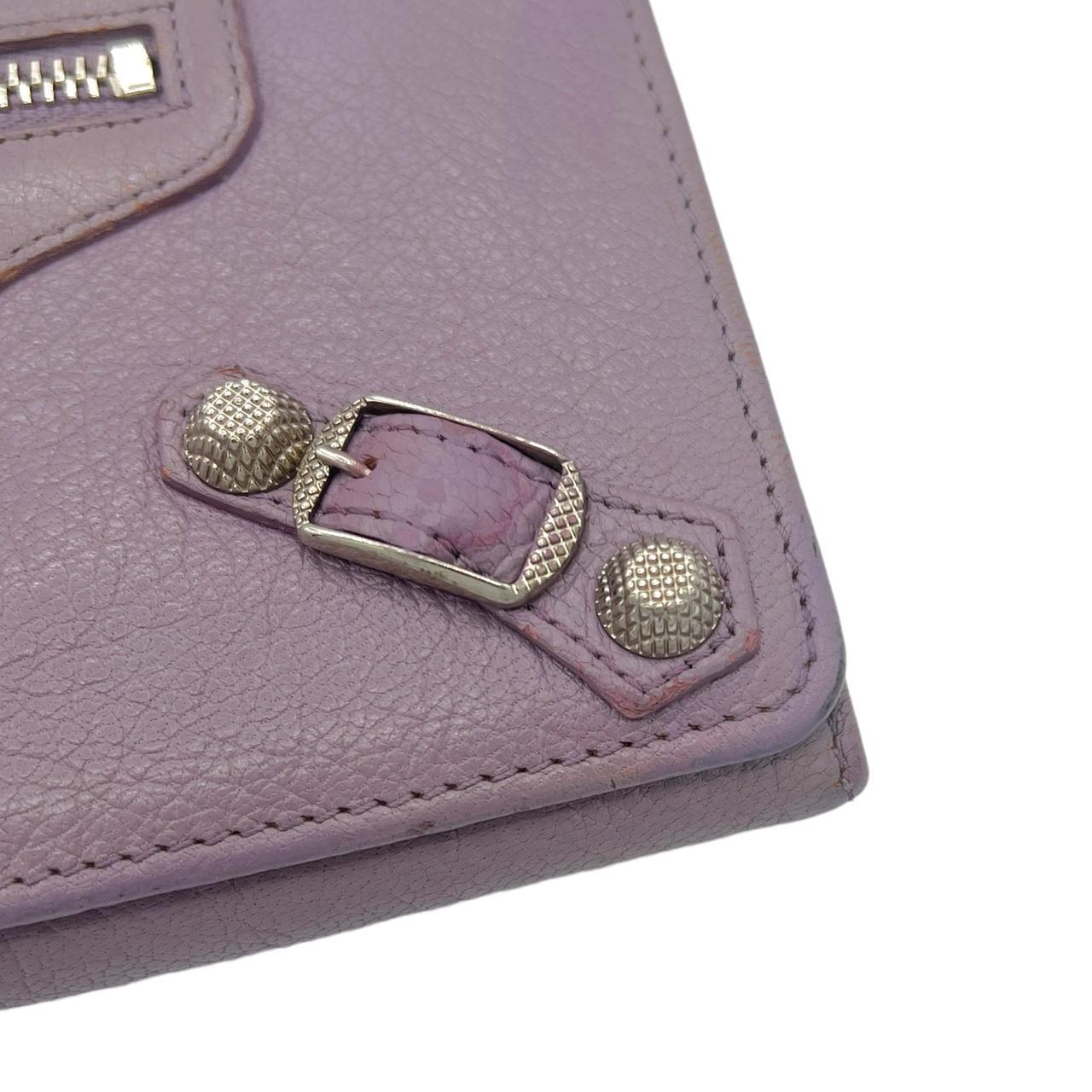 Balenciaga Purple Leather City Wallet