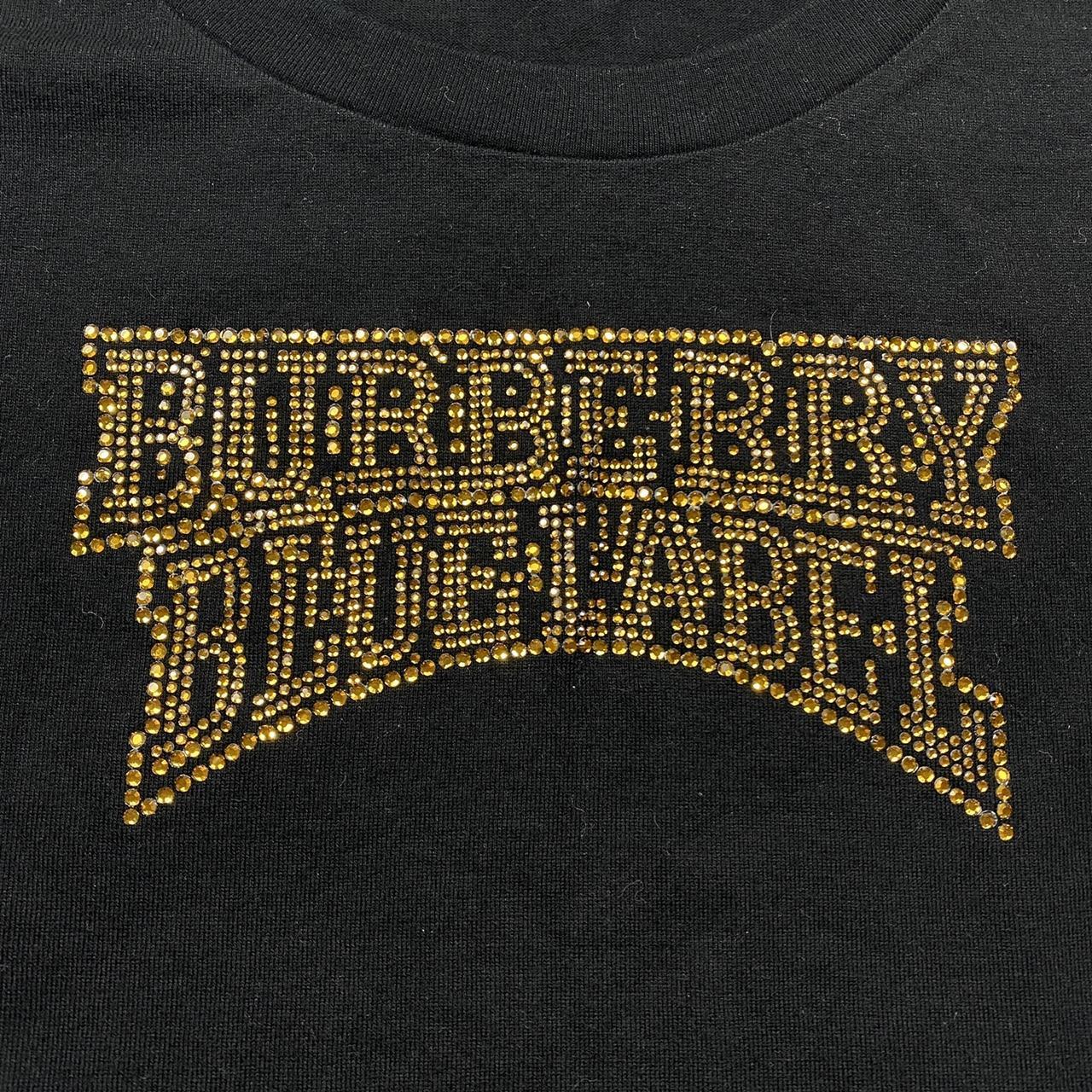 Burberry Blue Label Bedazzled Spell Out Logo T-Shirt