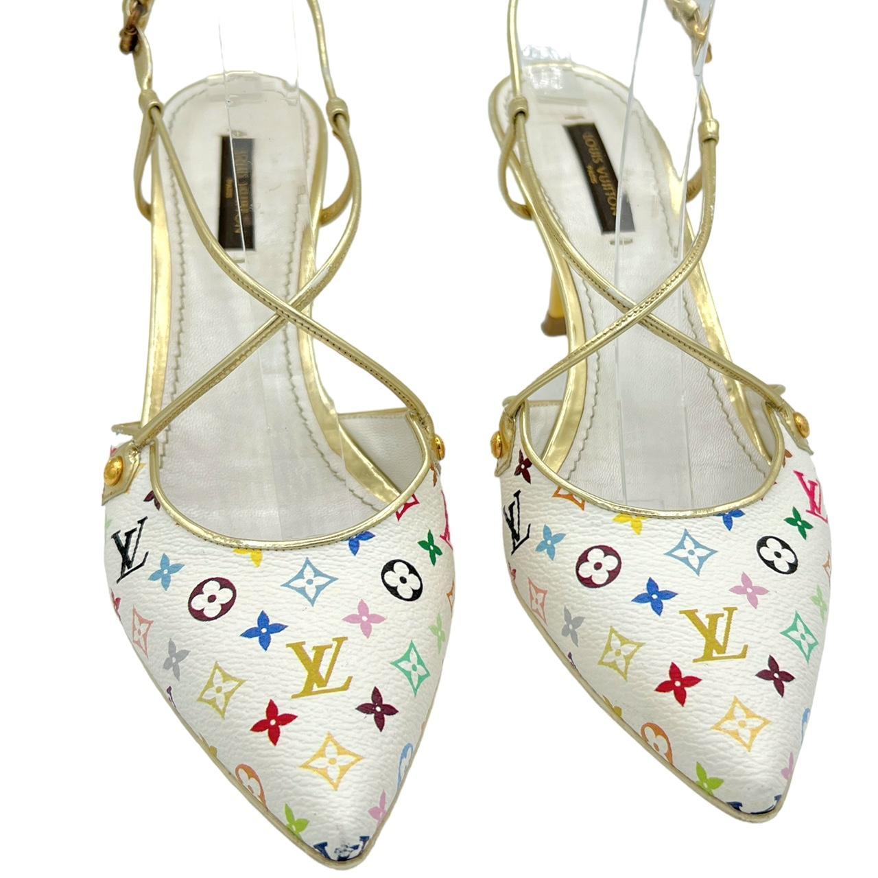 Louis Vuitton Pointed Toe Heels White Murakami Monogram