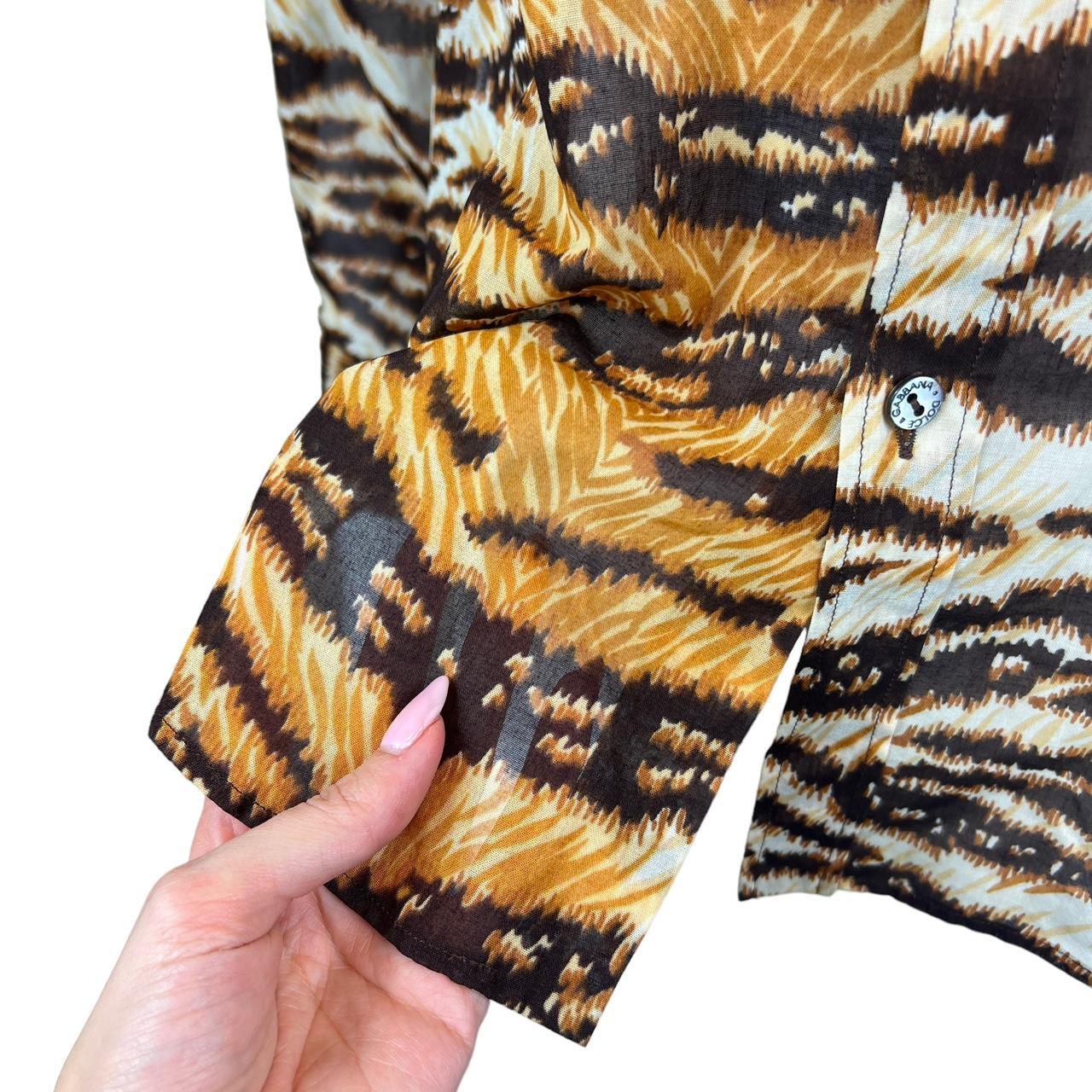 Dolce & Gabbana Semi-Sheer Tiger Print Blouse Top - Outfit Repeater