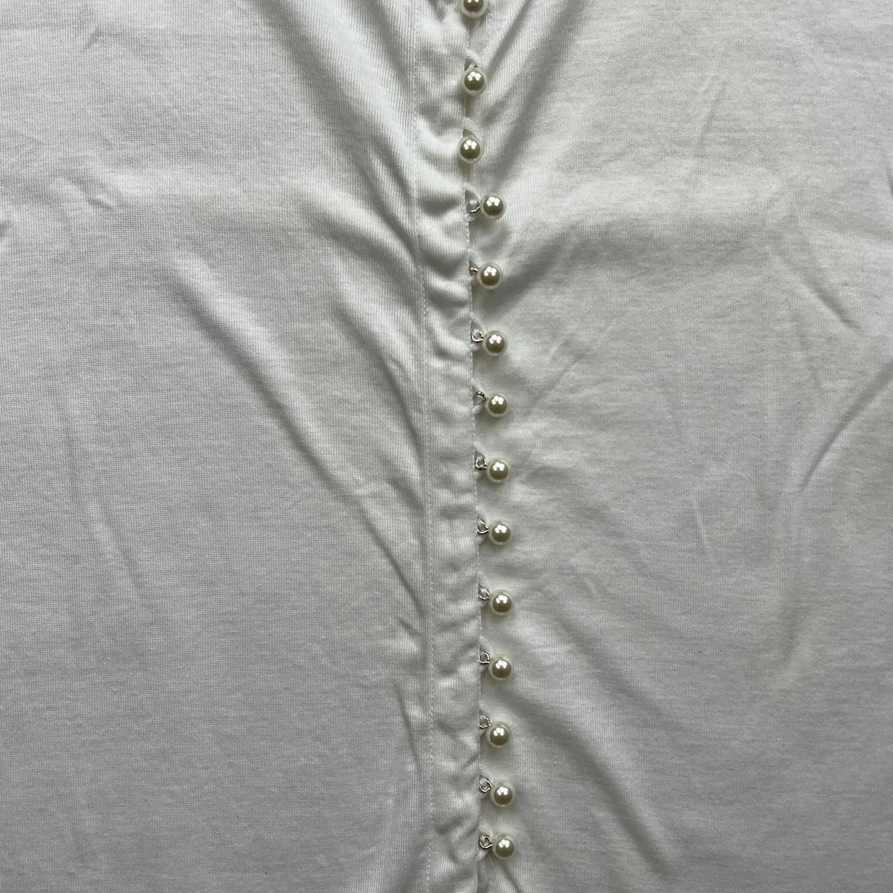 Dolce & Gabbana D&G White Pearl Button Up Tank Top - Outfit Repeater