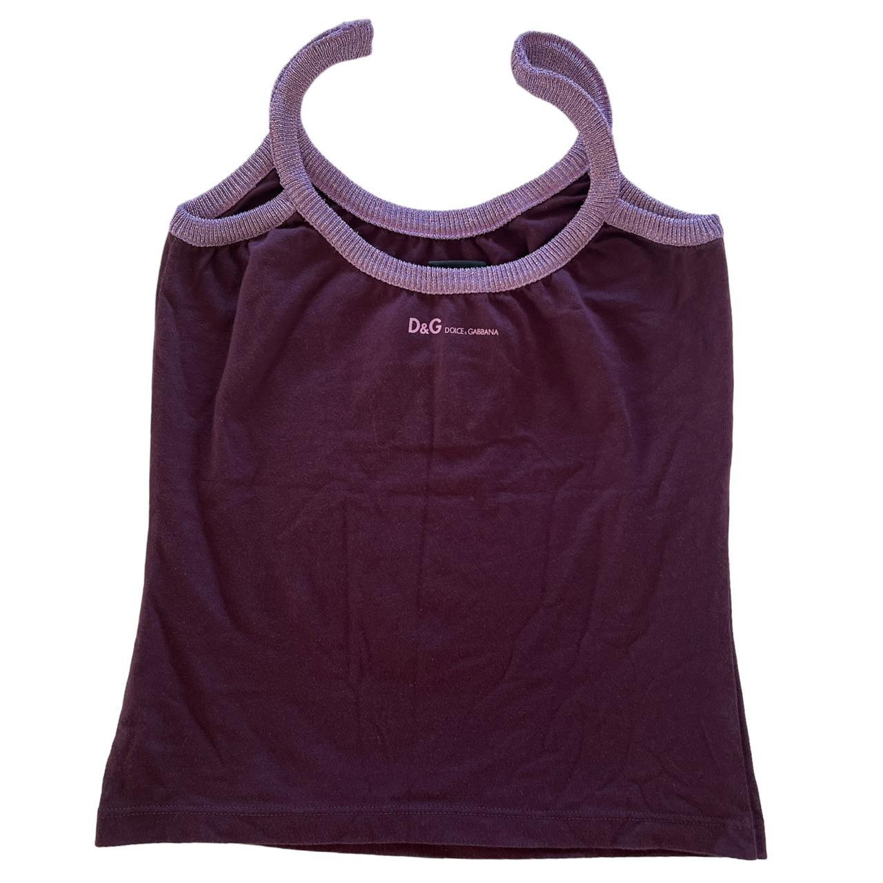 Dolce & Gabbana Purple Tank Top with Red Sequin Heart - Outfit Repeater