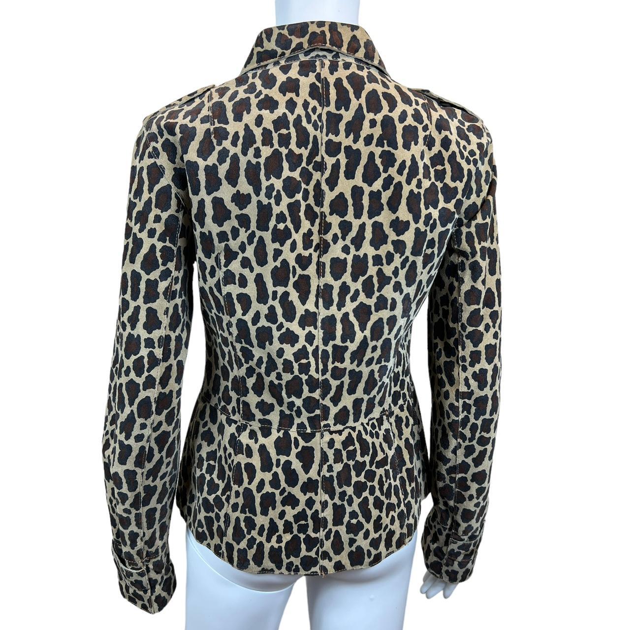 Dolce & Gabbana Leopard Print Suede Leather Jacket