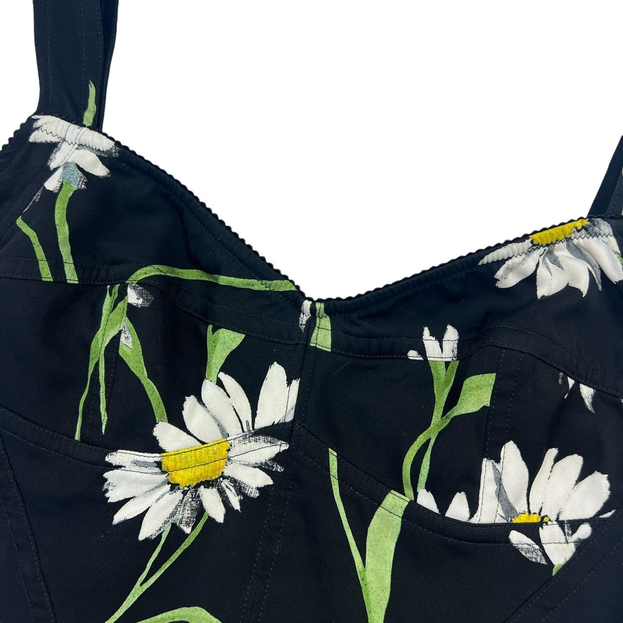 Dolce & Gabbana Daisy Print Cropped Bustier Top