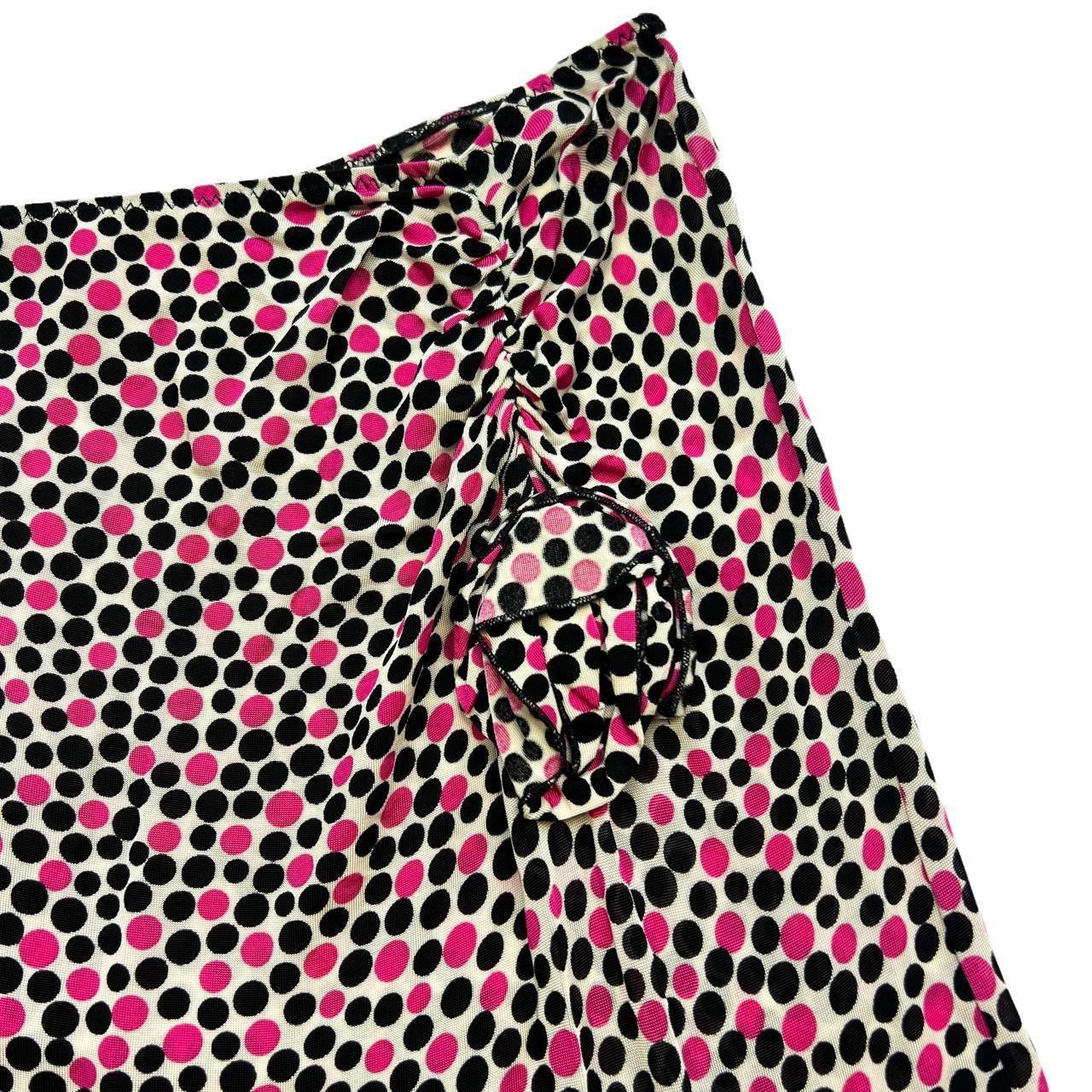 Blugirl By Blumarine Polkadot Print Asymmetrical Rosette Midi Skirt