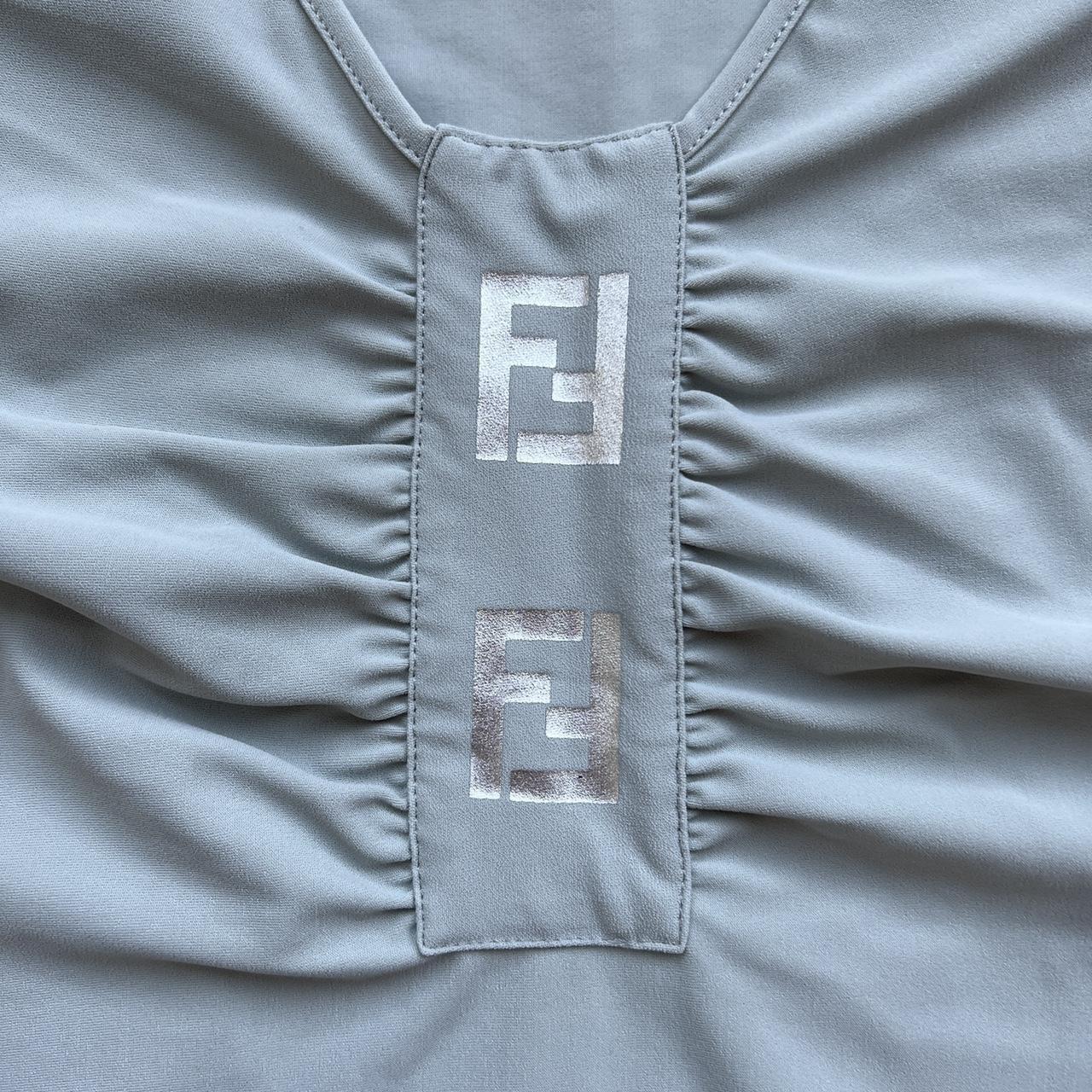 Fendi Light Gray Tank with FF Double Silver Logos - Outfit Repeater