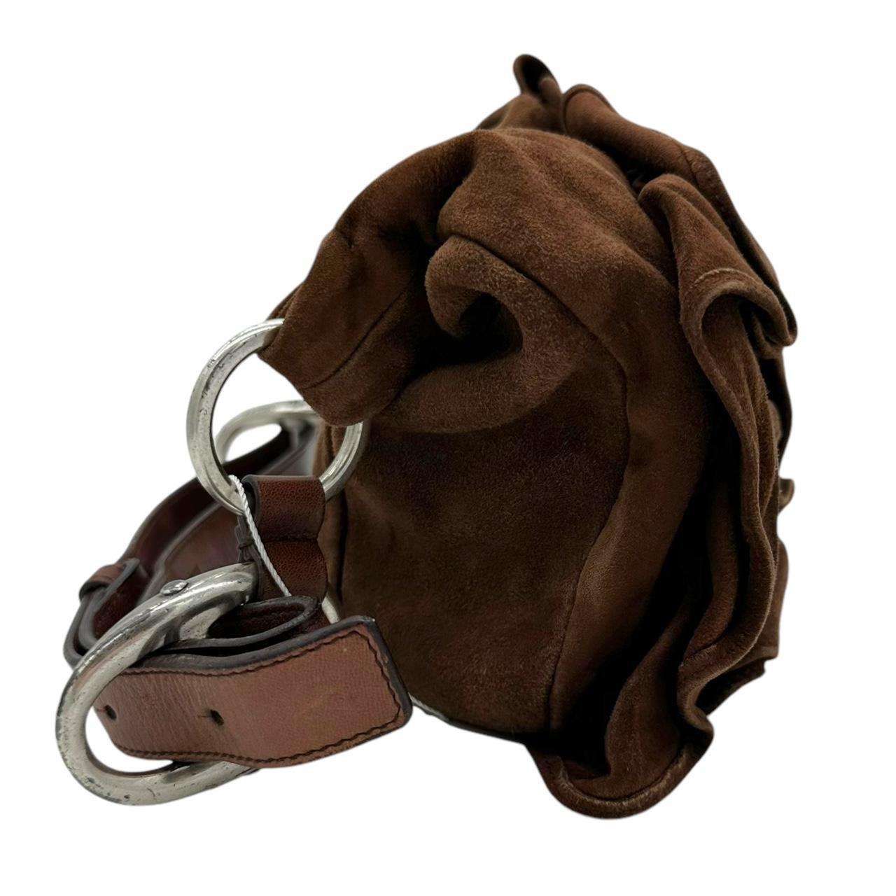 Yves Saint Laurent Brown Suede Nadja Rose Shoulder Bag - Outfit Repeater