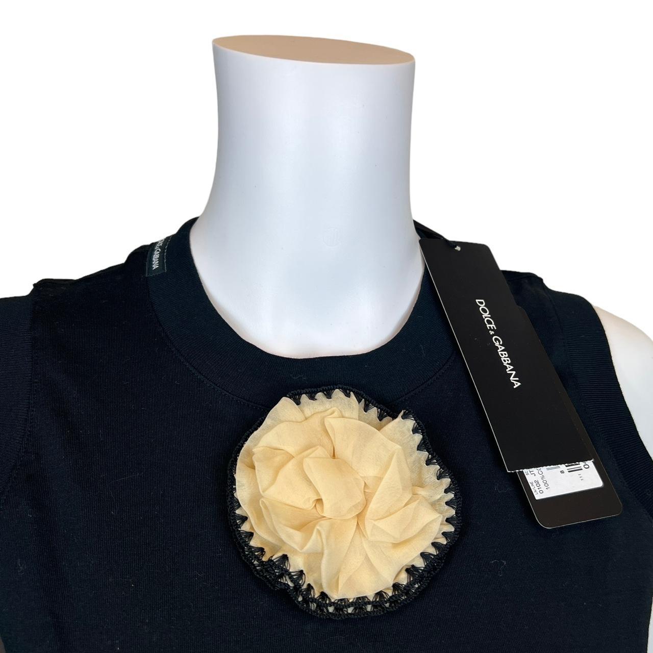 Dolce & Gabbana Black Tank with Silk Rosette - Outfit Repeater