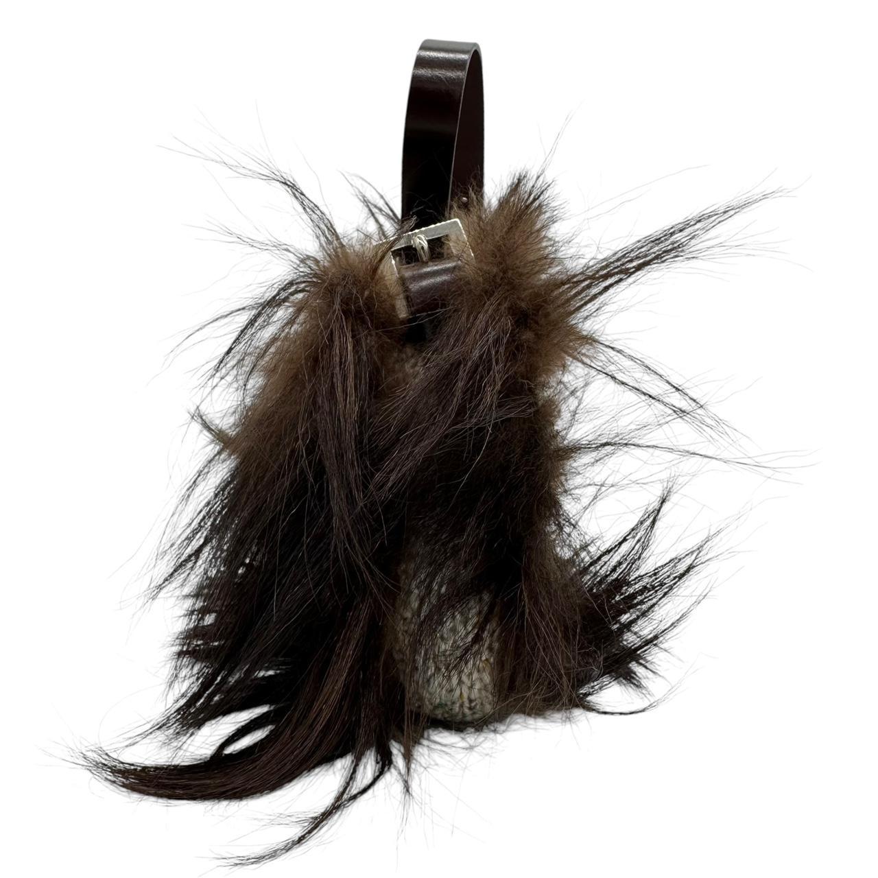 Fendi Fur Trim Knit Baguette Shoulder Bag - Outfit Repeater