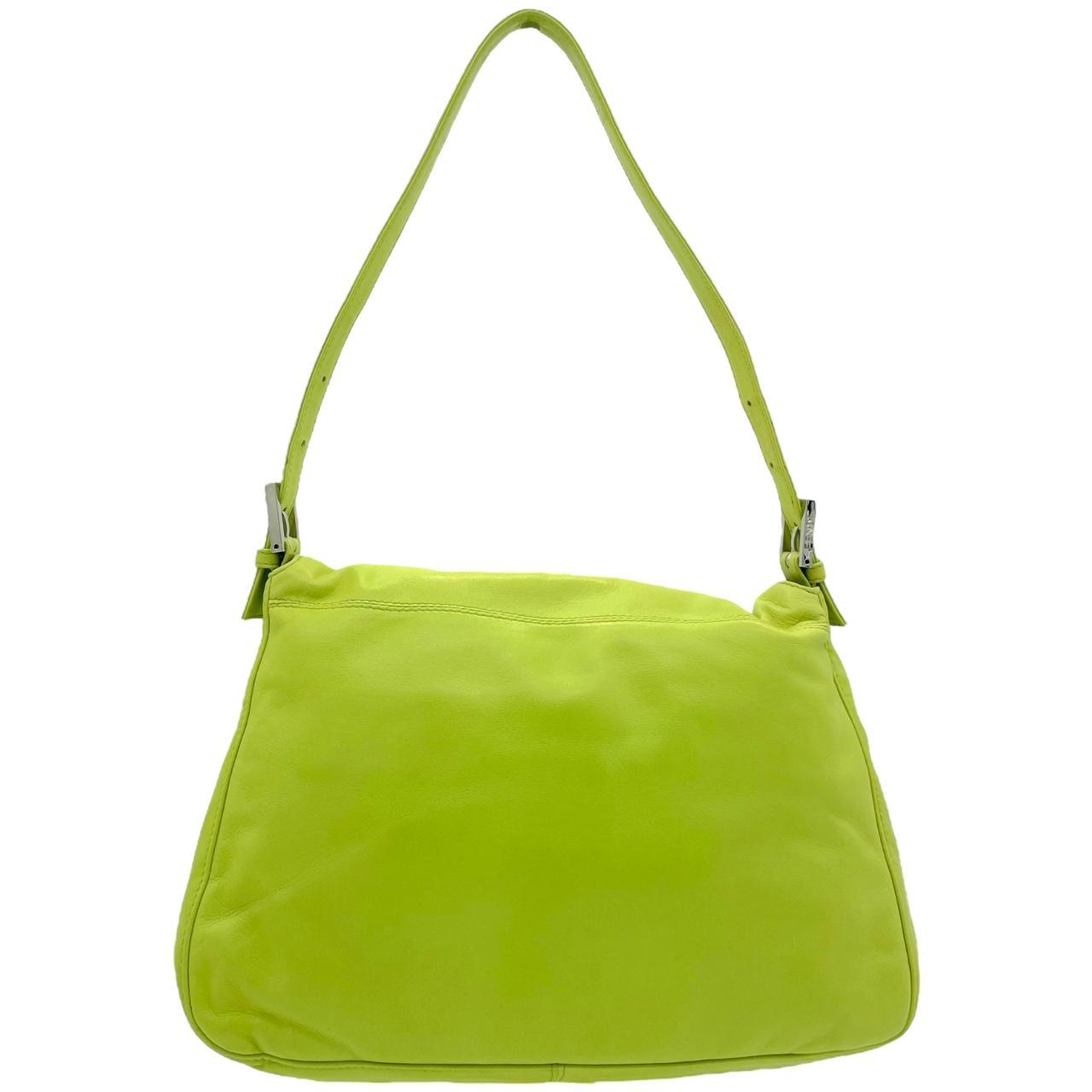Fendi Mama Baguette Shoulder Bag Bright Green Leather