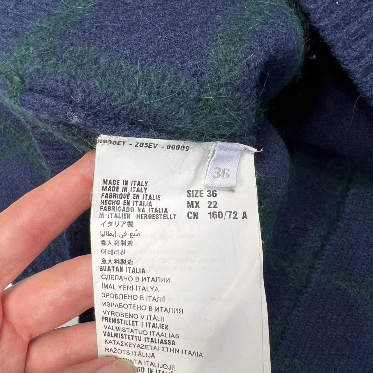 Miu Miu AW 2013 Navy and Green Checkered Boxy Sweater - Outfit Repeater