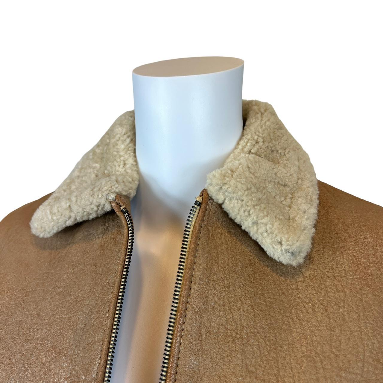 Dolce & Gabbana D&G Jeans Tan Leather Jacket with Shearling Trim - Outfit Repeater