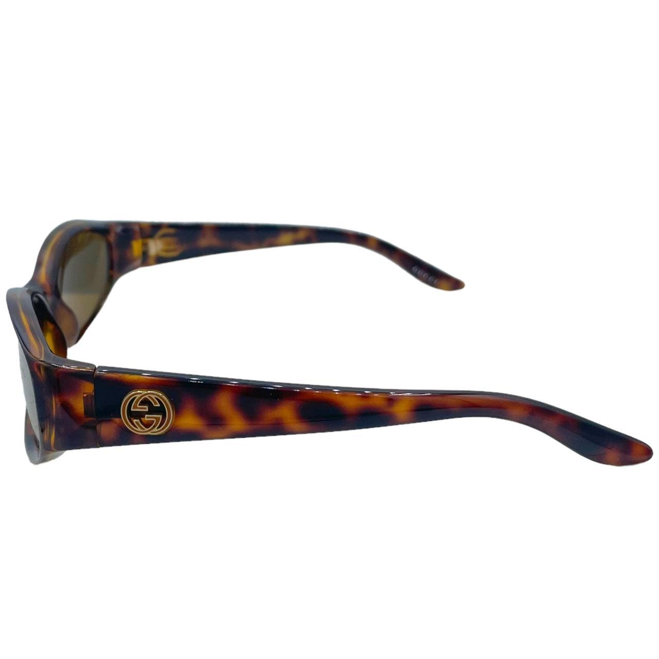 Gucci Brown Tortoise Oval Logo Sunglasses