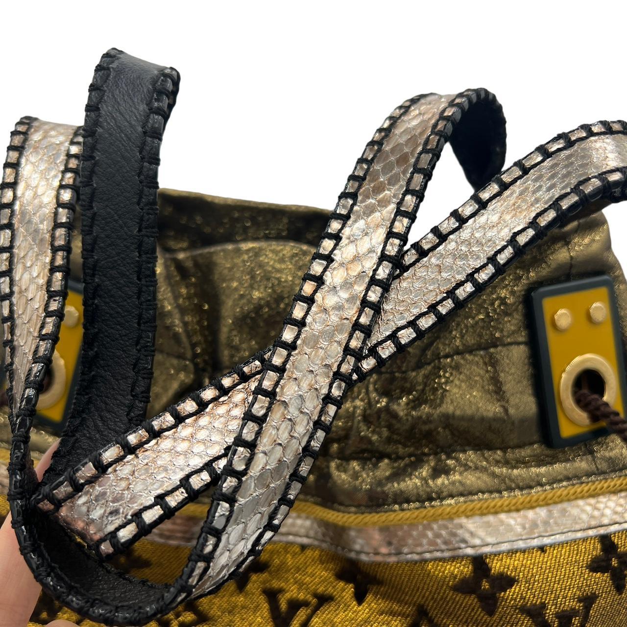 Louis Vuitton Sunbird Metallic Snakeskin and Monogram Canvas Tote Bag - Outfit Repeater