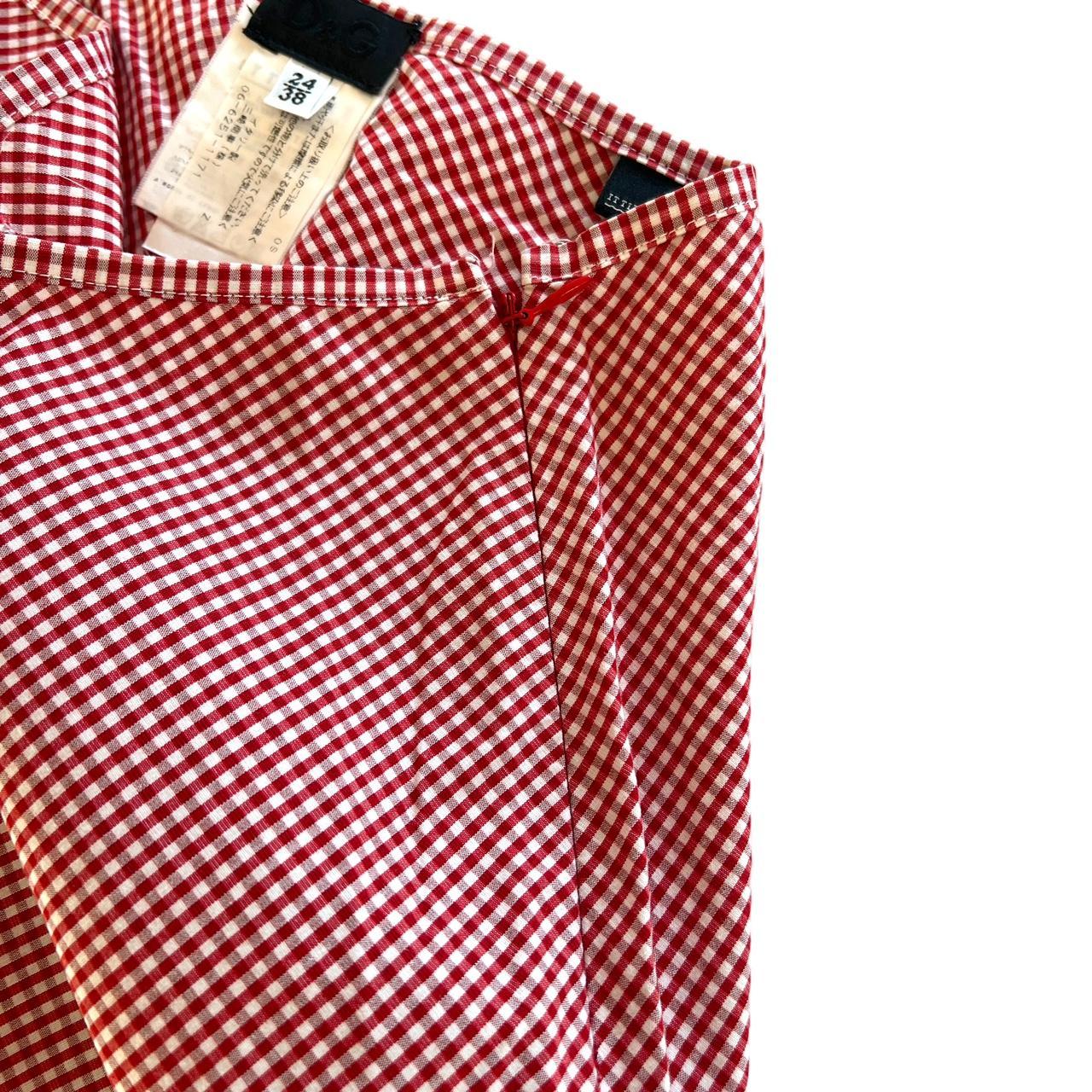 Dolce & Gabbana Red and White Gingham Capri Pants with Bows - Outfit Repeater