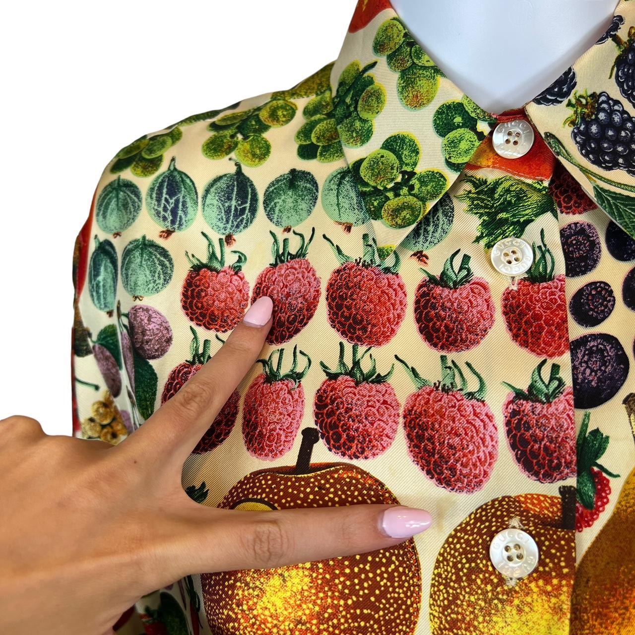 Gucci By Tom Ford S/S 1996 Silk Fruit Print Blouse Top - Outfit Repeater