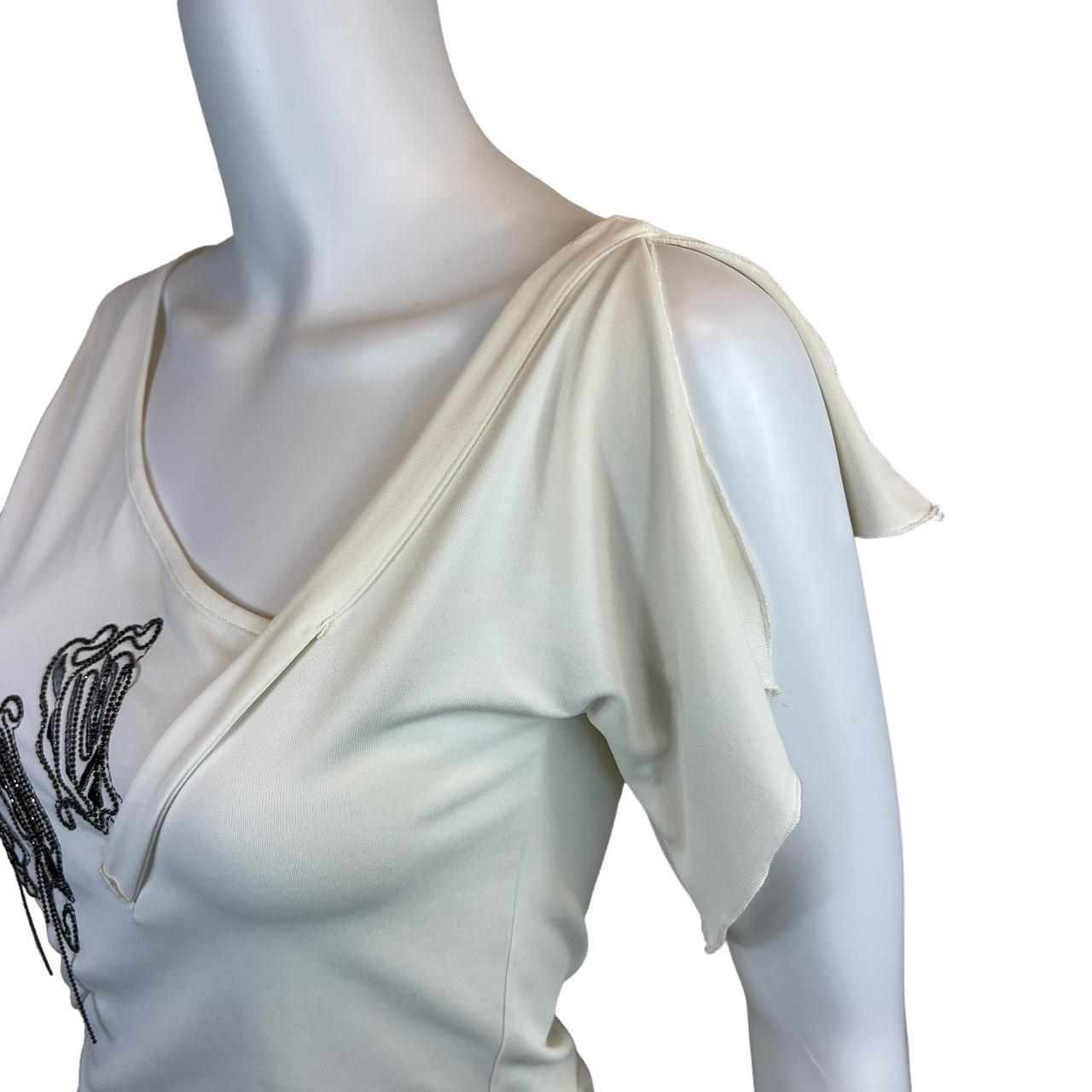 Versace Jeans Couture White Asymmetrical Logo Top - Outfit Repeater