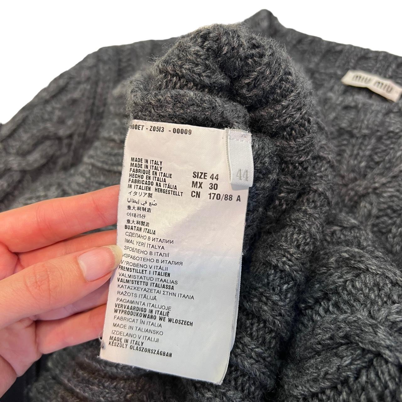 Miu Miu Fall 2013 Gray Cable Knit Crew Neck Pullover Sweater - Outfit Repeater