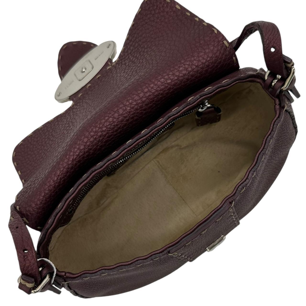 Fendi Selleria Burgundy leather Mini Crescent Shoulder Bag - Outfit Repeater