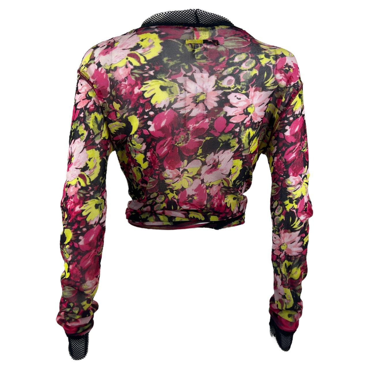 Jean Paul Gaultier Soleil Mesh Floral Print Wrap Top - Outfit Repeater