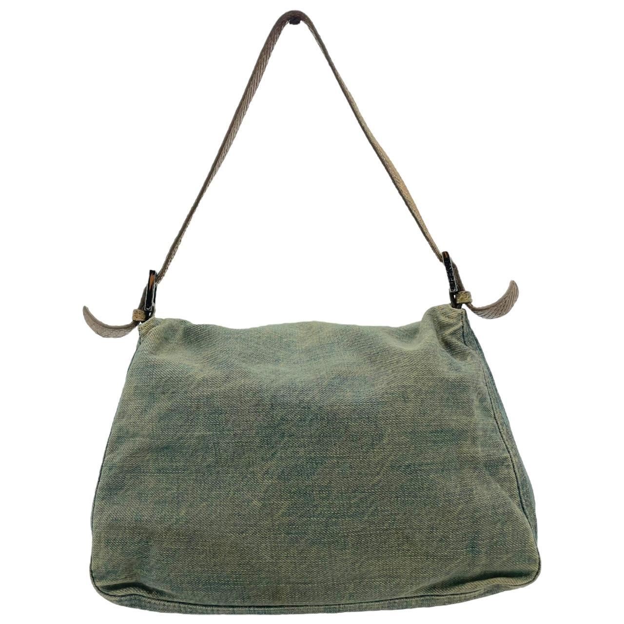 Fendi Denim Python Mama Baguette Shoulder Bag