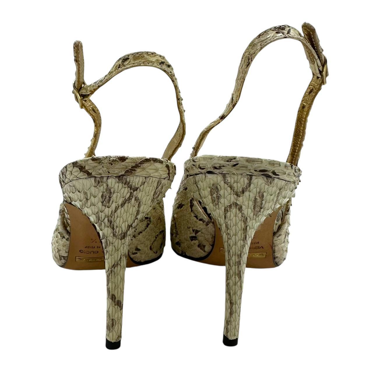 Dolce & Gabbana Snakeskin Slingback Heels