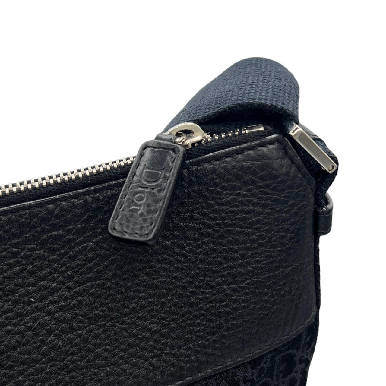 Dior Black Canvas Monogram Crossbody Satchel Bag