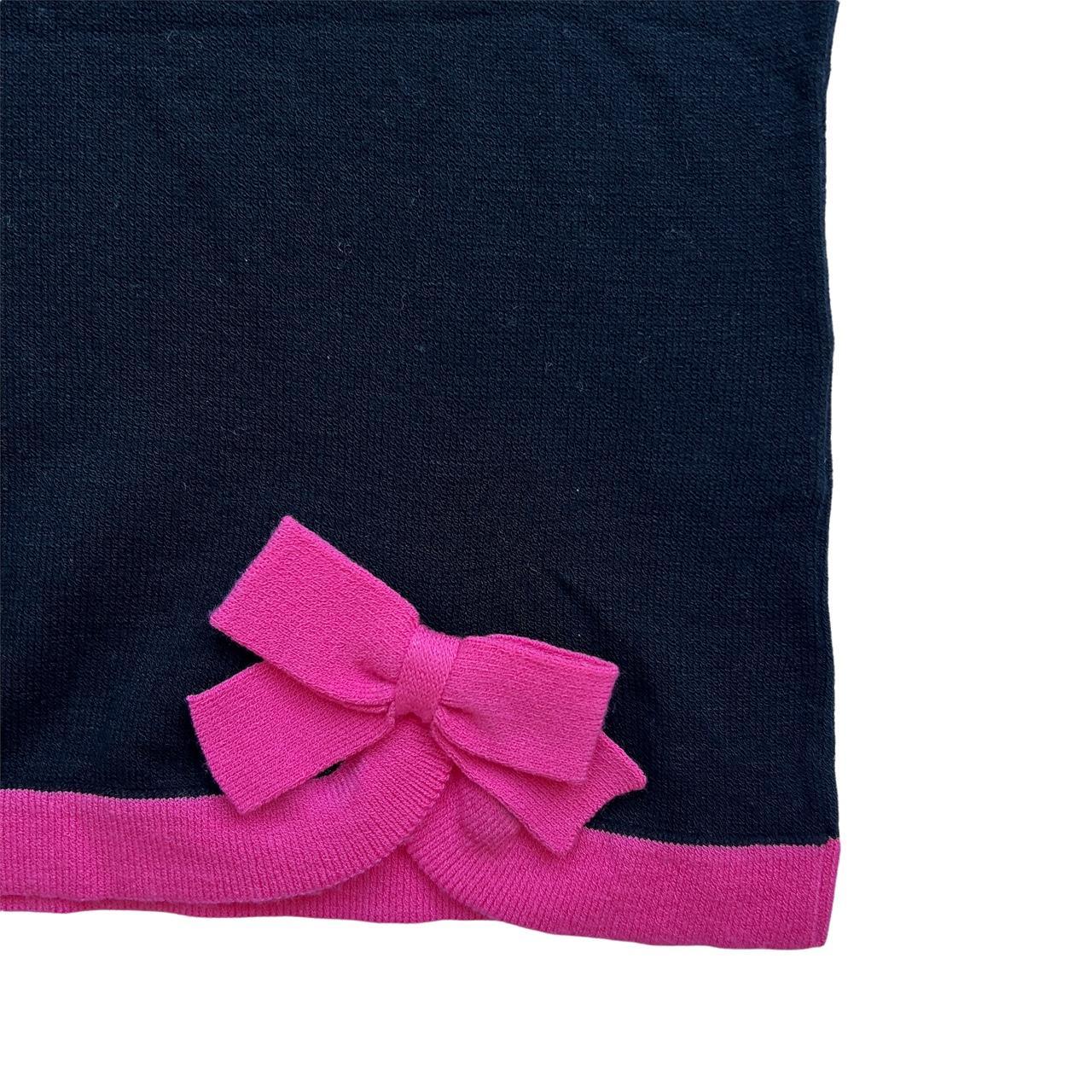 Gianni Versace Black and Pink Off The Shoulder 3/4 Sleeve Lightweight Sweater with Bow Detail - Outfit Repeater