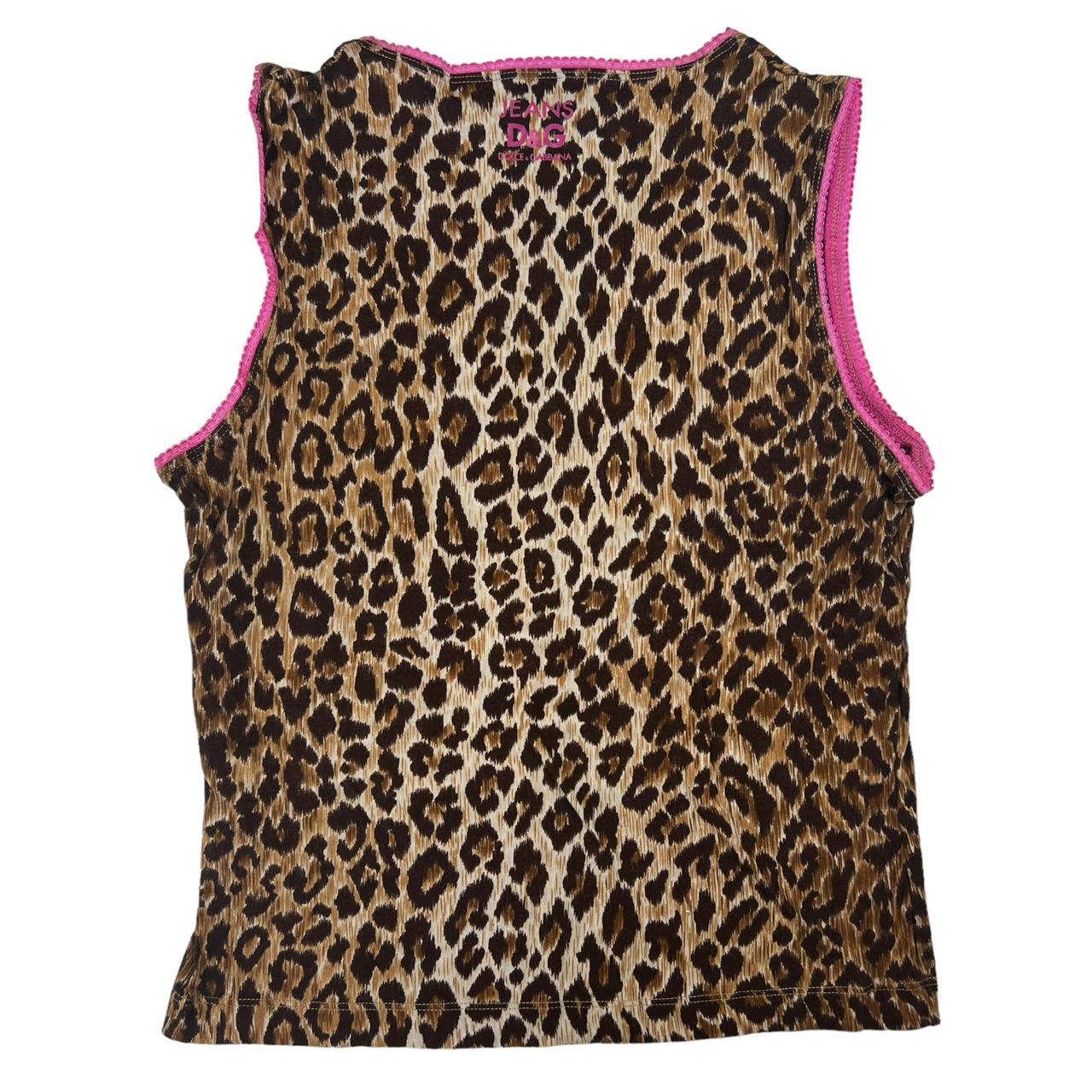 Dolce & Gabbana Leopard Print Tank with Pink Trim - Outfit Repeater