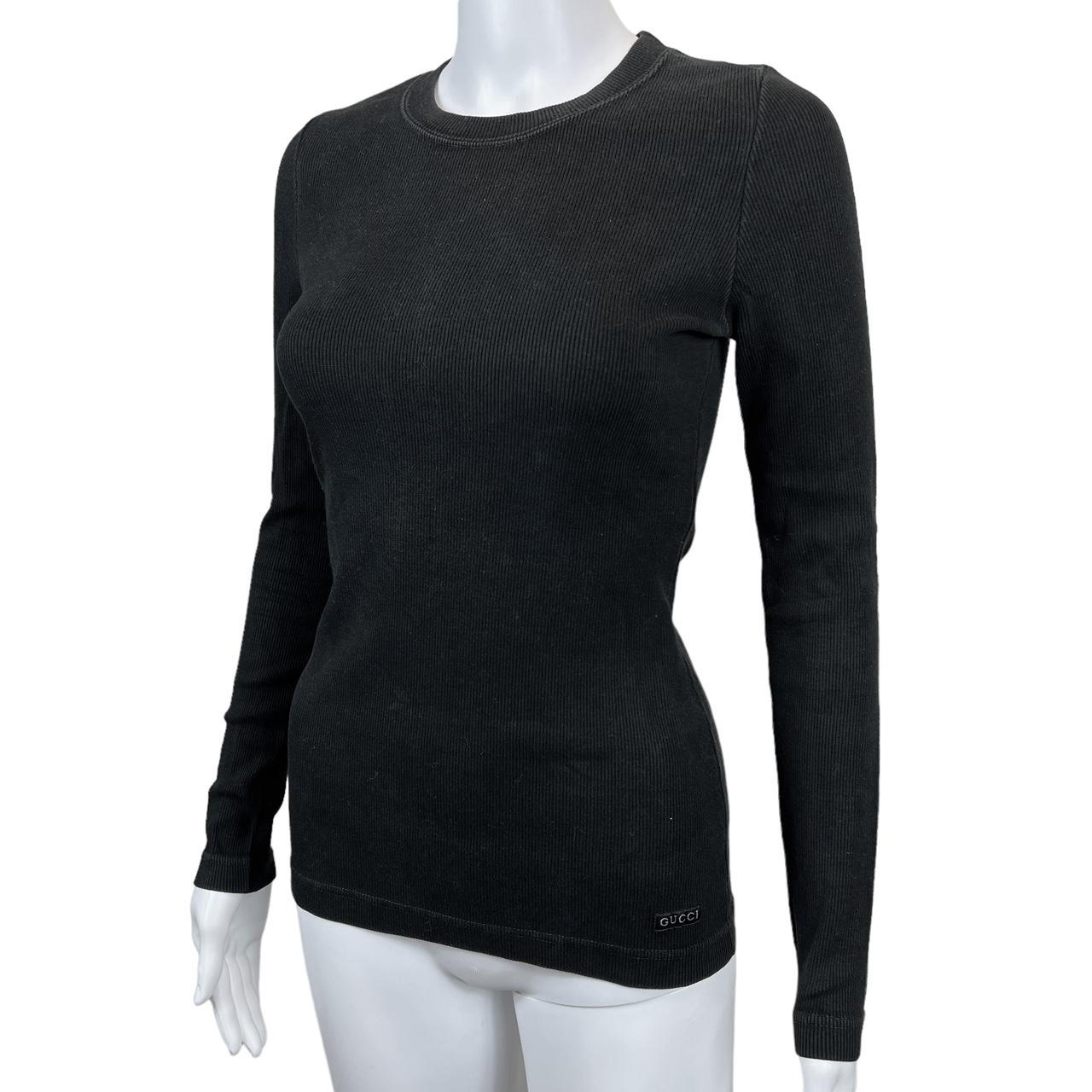 Gucci By Tom Ford F/W 1997 Black Ribbed Longsleeve T-Shirt - Outfit Repeater