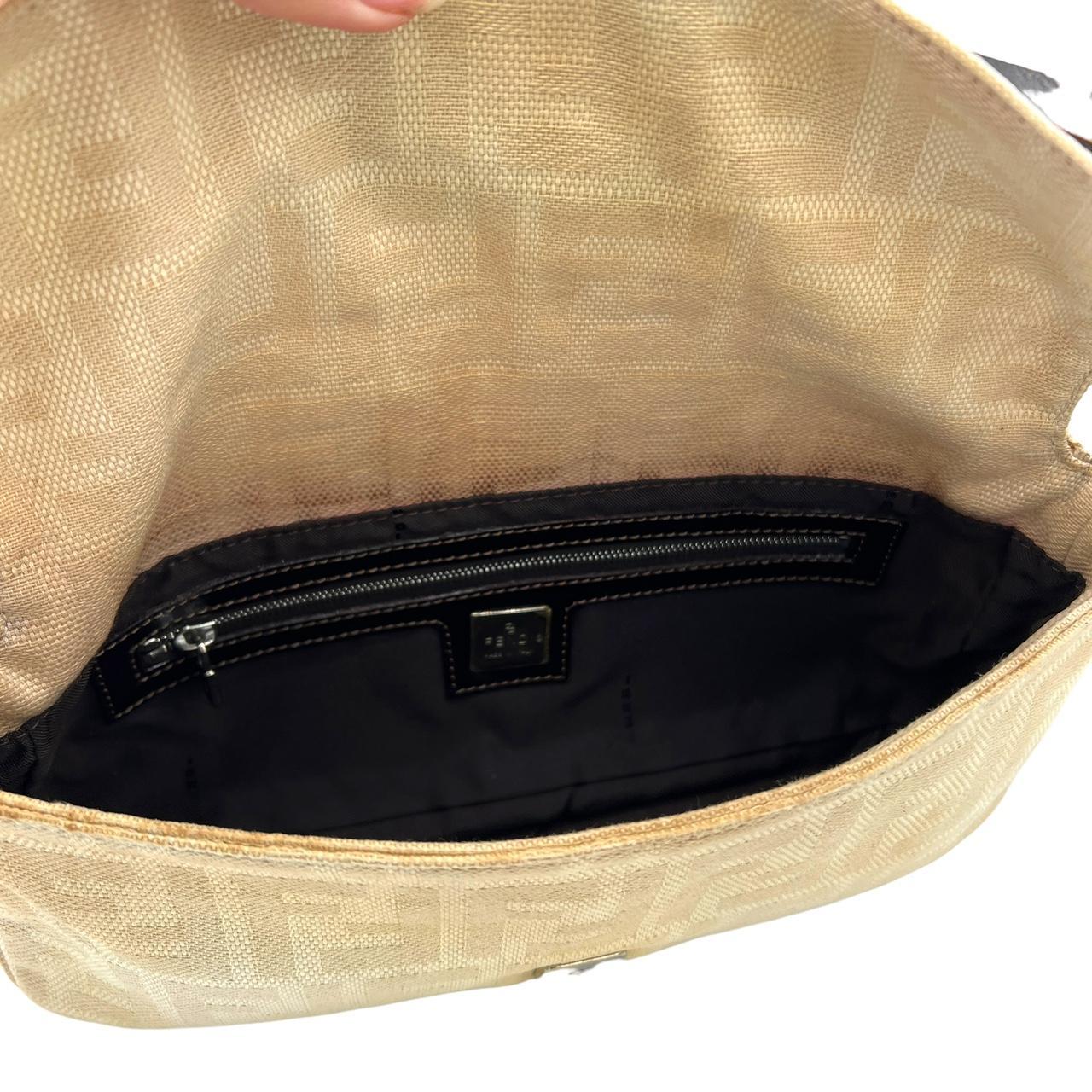 Fendi Baguette Shoulder Bag Ivory Zucca Monogram