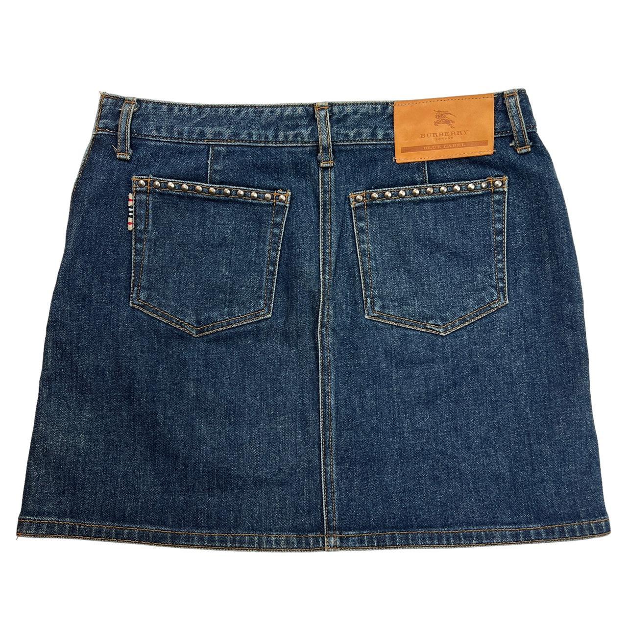 Burberry Blue Label Studded Denim Mini Skirt