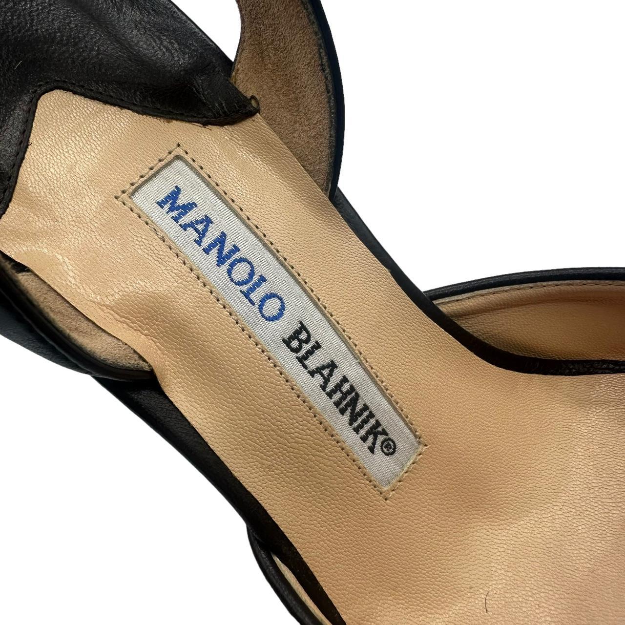 Manolo Blahnik Leopard Print Pony Hair Slingback Heels