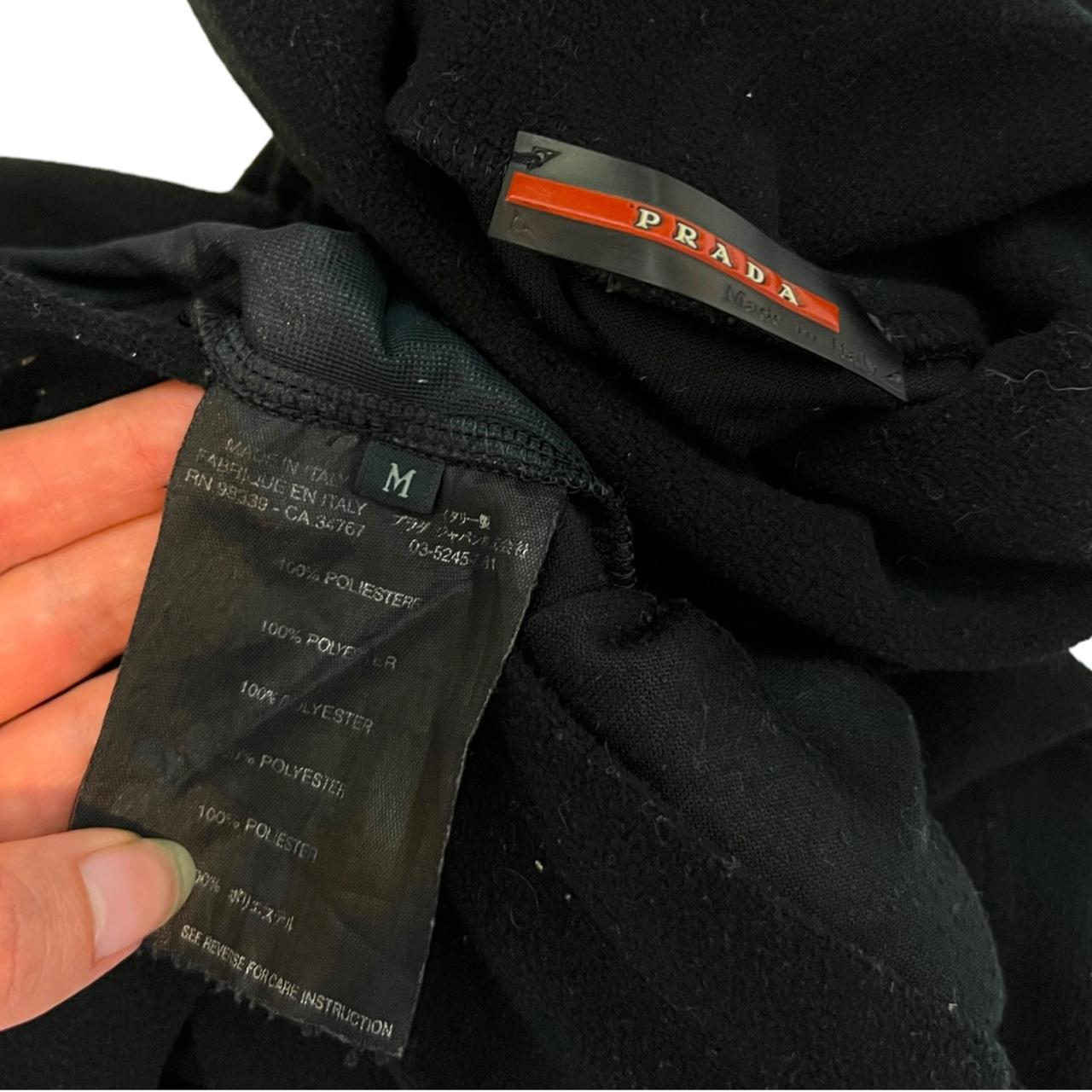 Prada Sport Black Fleece Turtleneck with Elastic Drawstring Waist