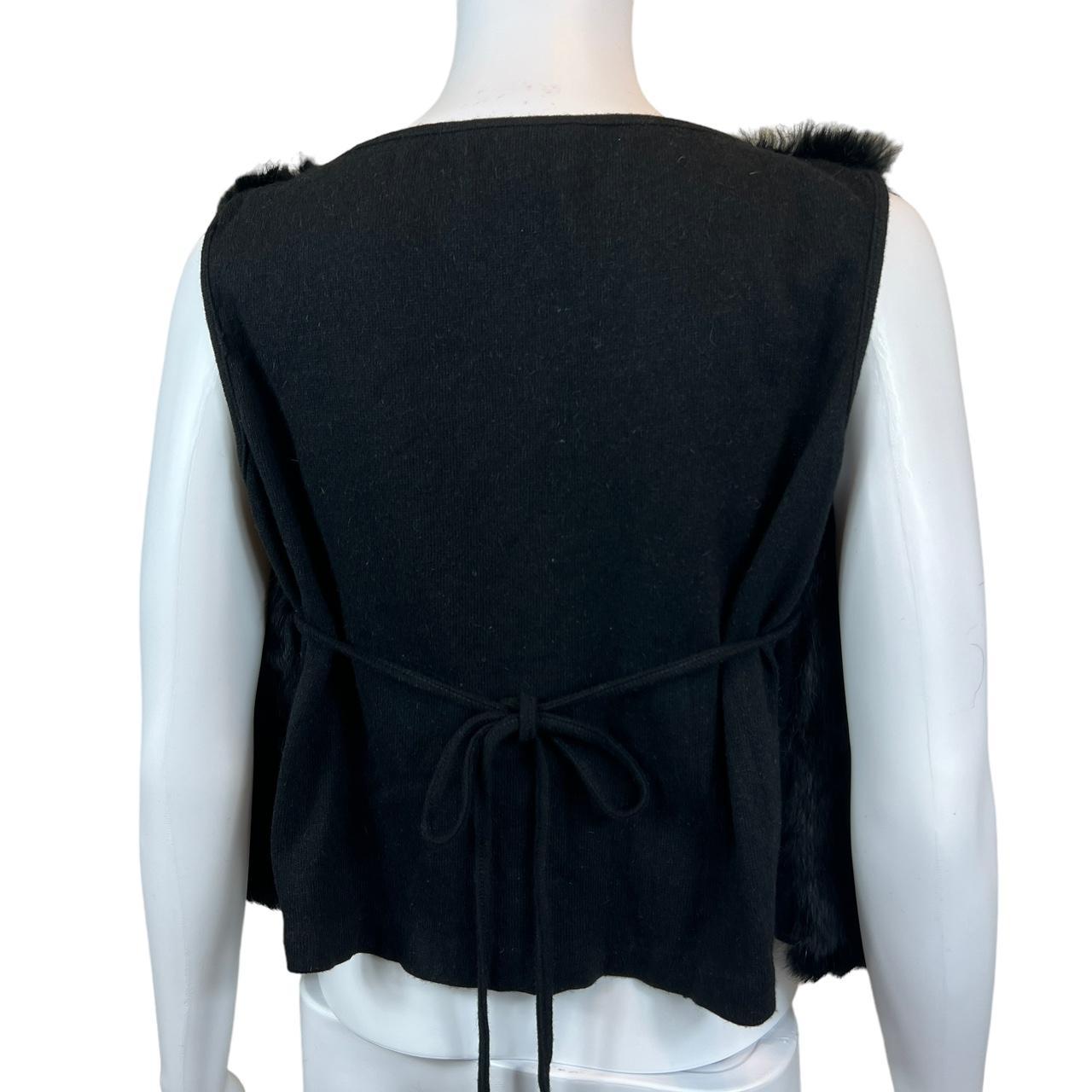 Fendi Jeans Black Rabbit Fur Cropped Knit Vest - Outfit Repeater