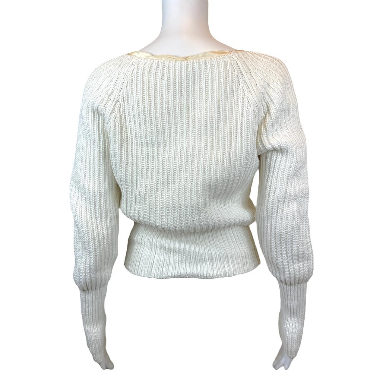 Gucci By Tom Ford Cream Cotton Knit Sweater