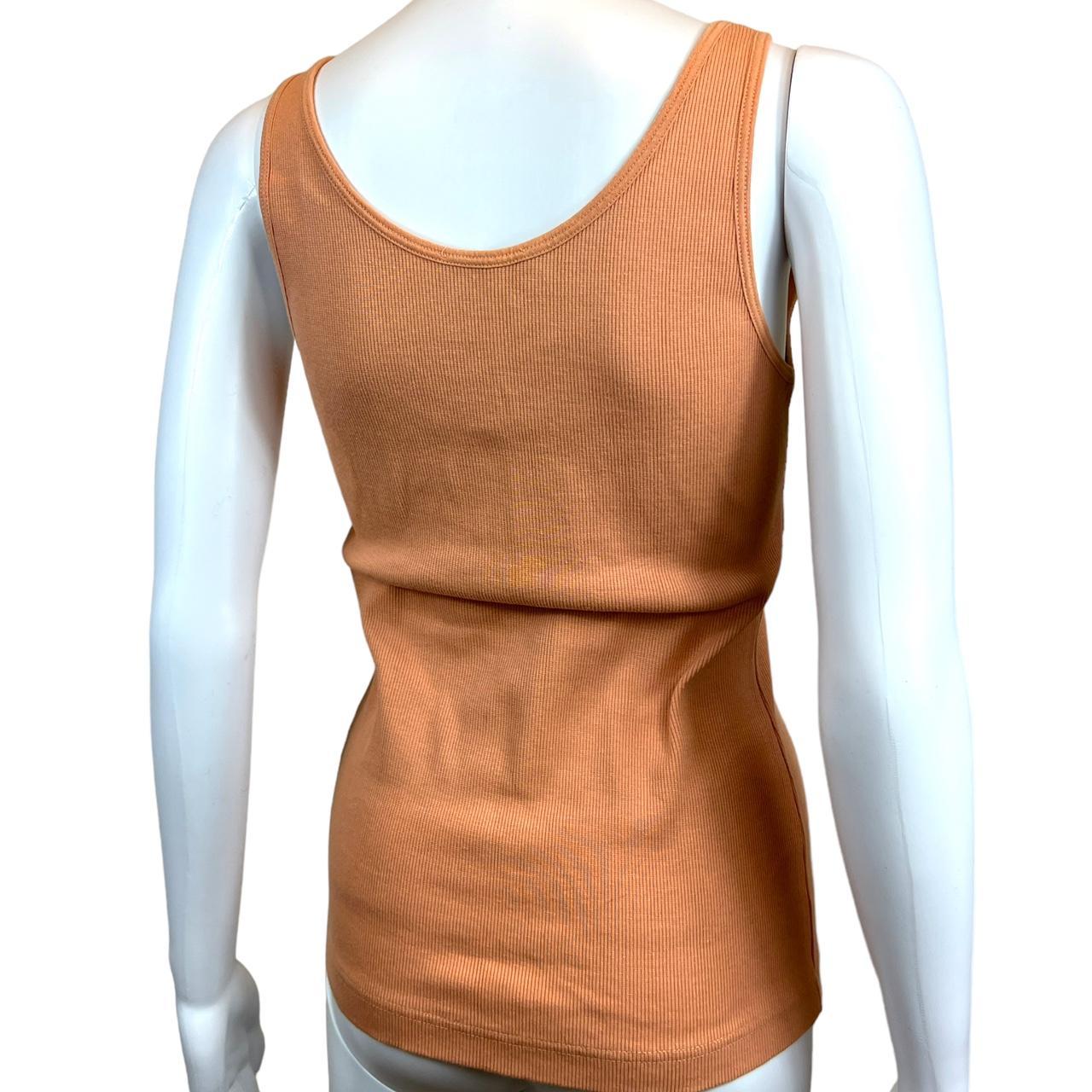 Gucci By Tom Ford S/S 1997 Peach Ribbed Tank Top with Logo Patch