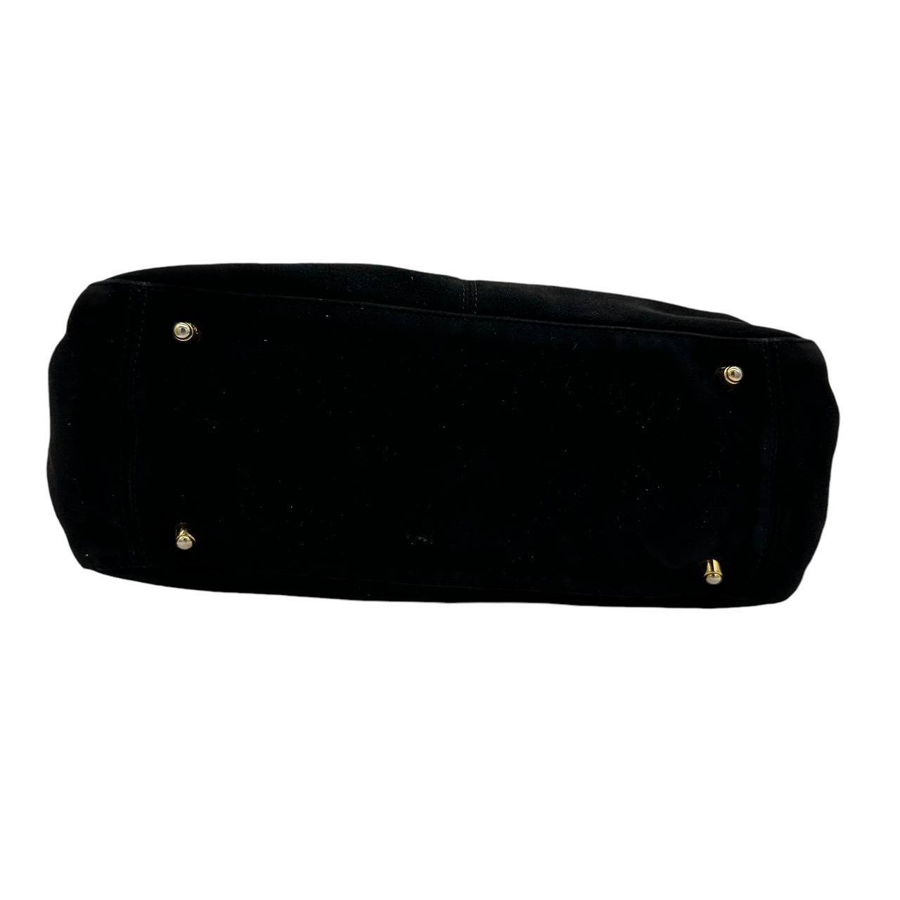 Fendi Black Suede Logo Handle Mini Tote Bag - Outfit Repeater