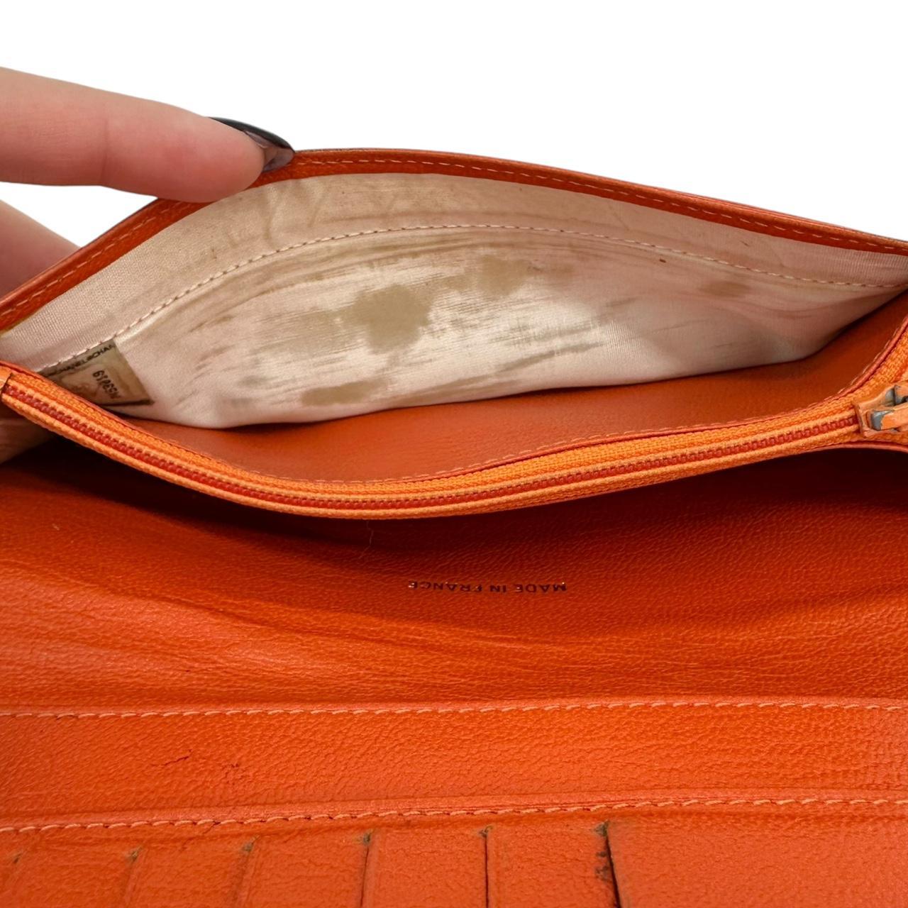 Chanel Orange Leather Long Wallet