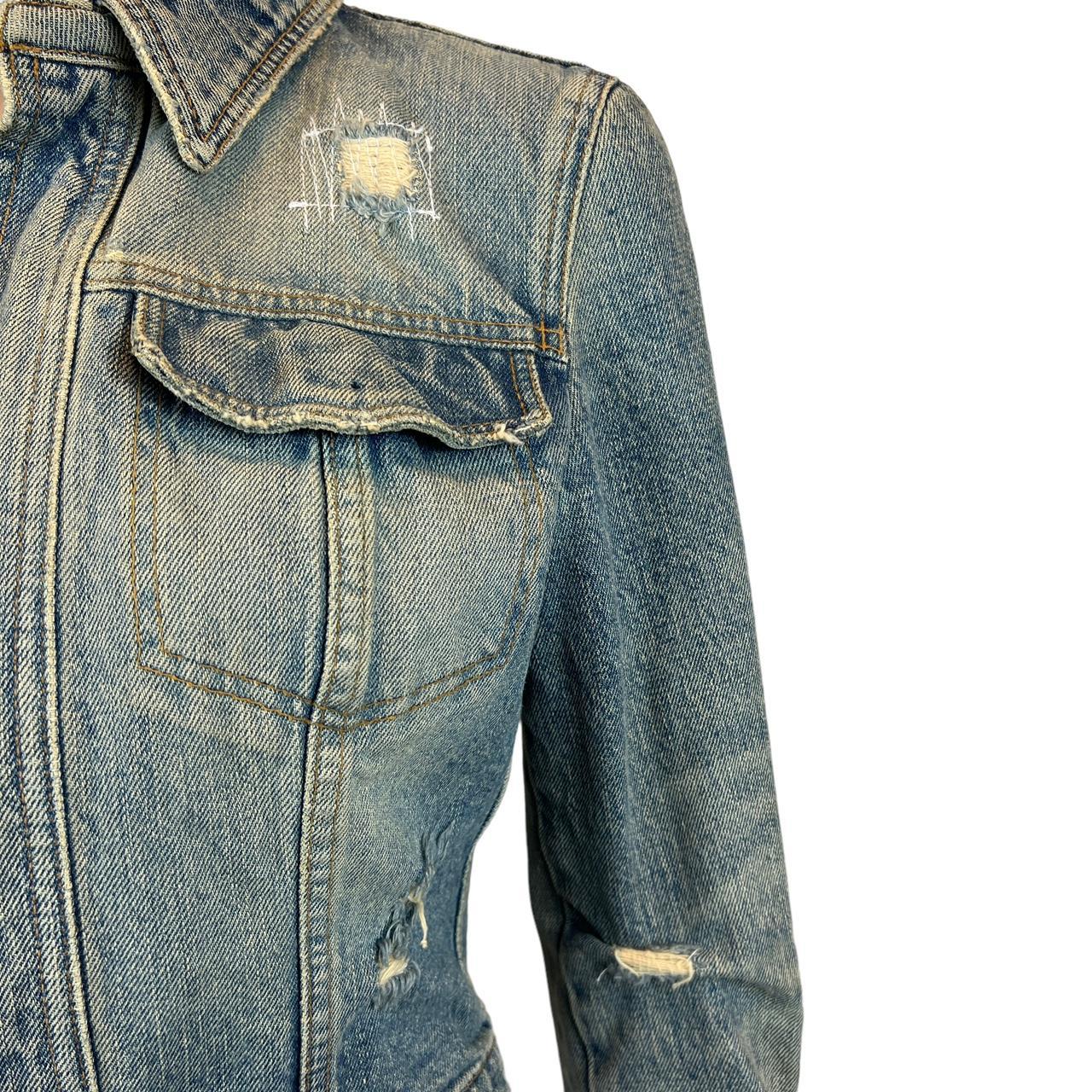 Dolce & Gabbana Cropped Distressed Denim Jacket Light Blue
