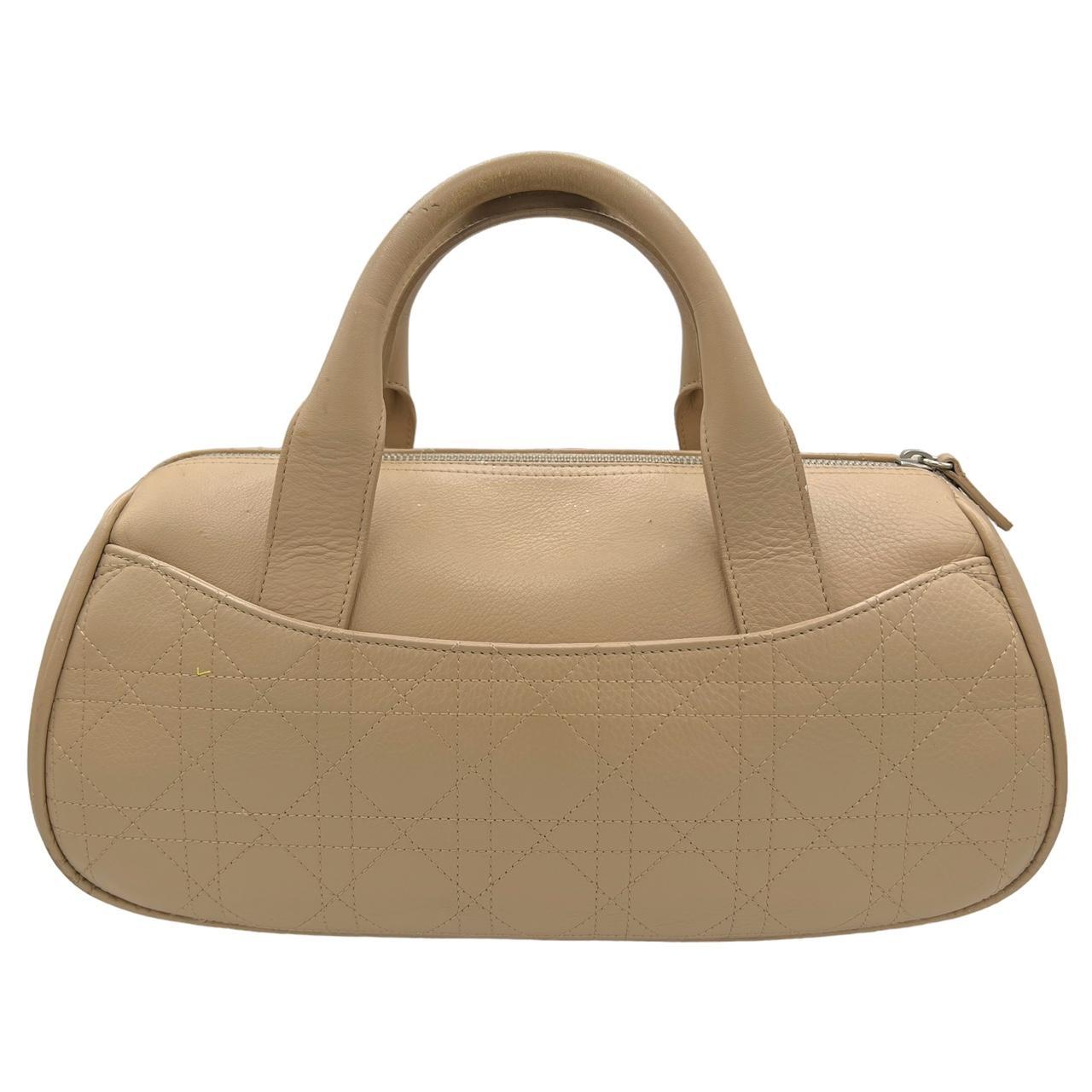 Christian Dior by John Galliano Beige Calfskin Cannage Bag - Outfit Repeater